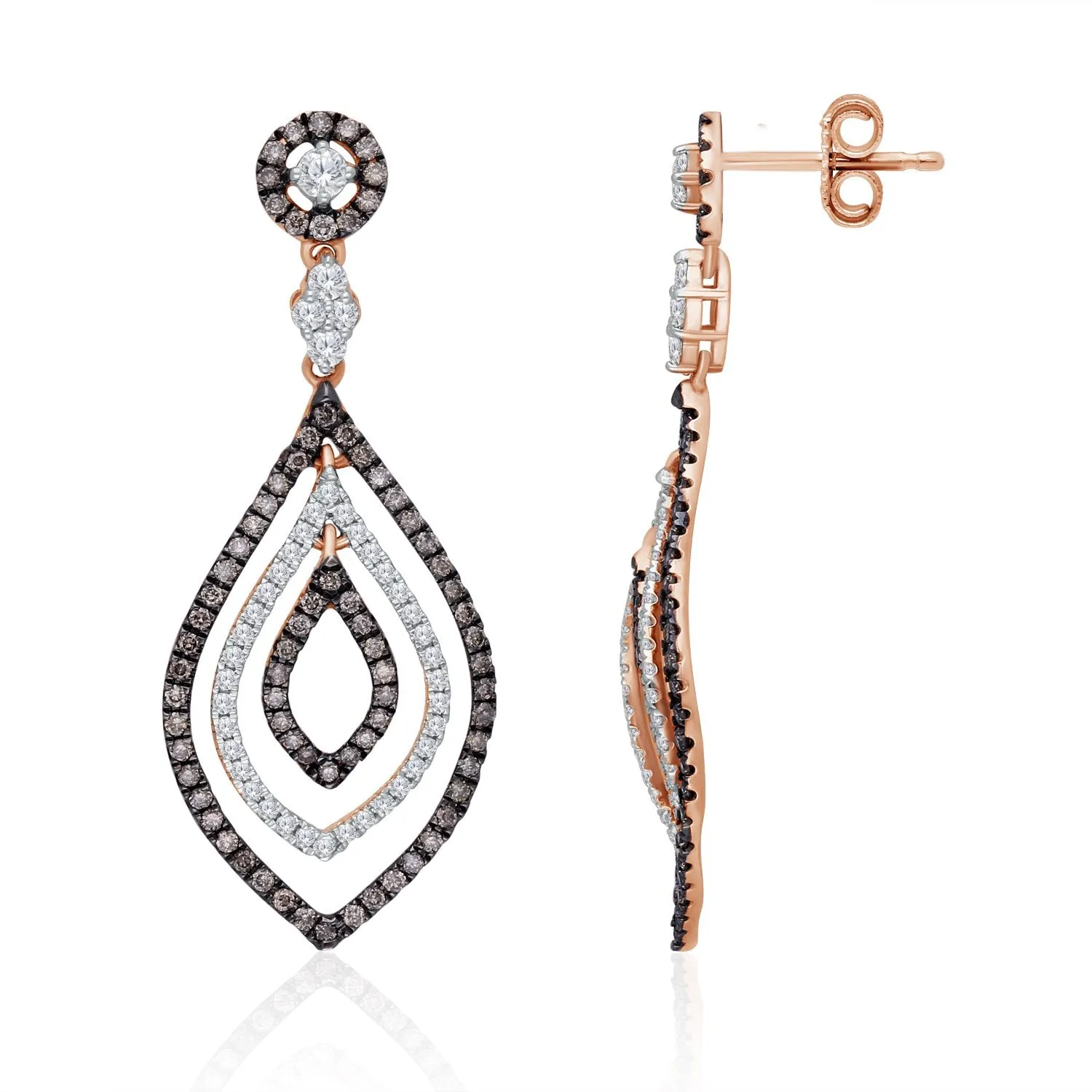 Rose Gold Coco & White Diamond Eternal Earring