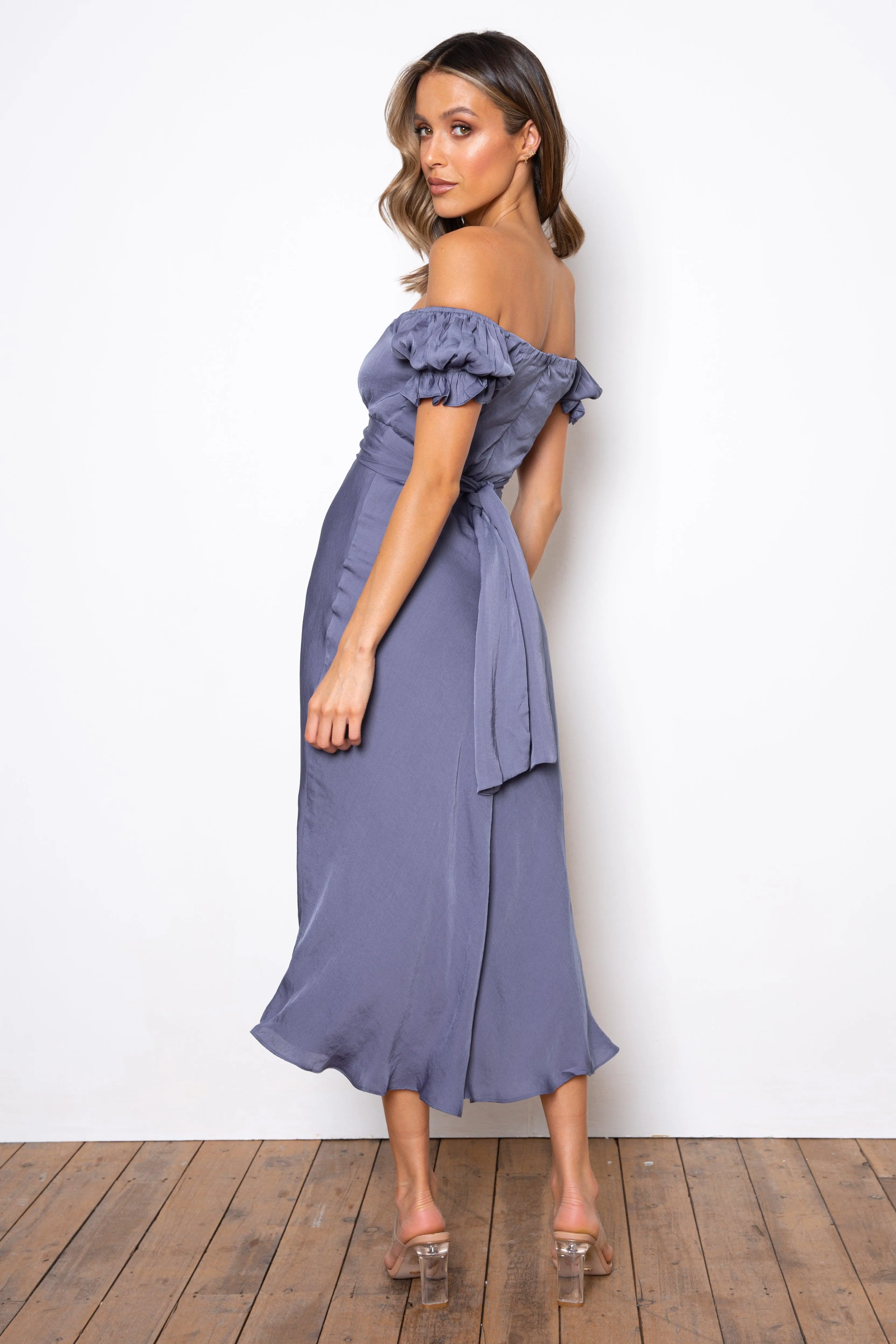 Samantha Dress - Steel Blue