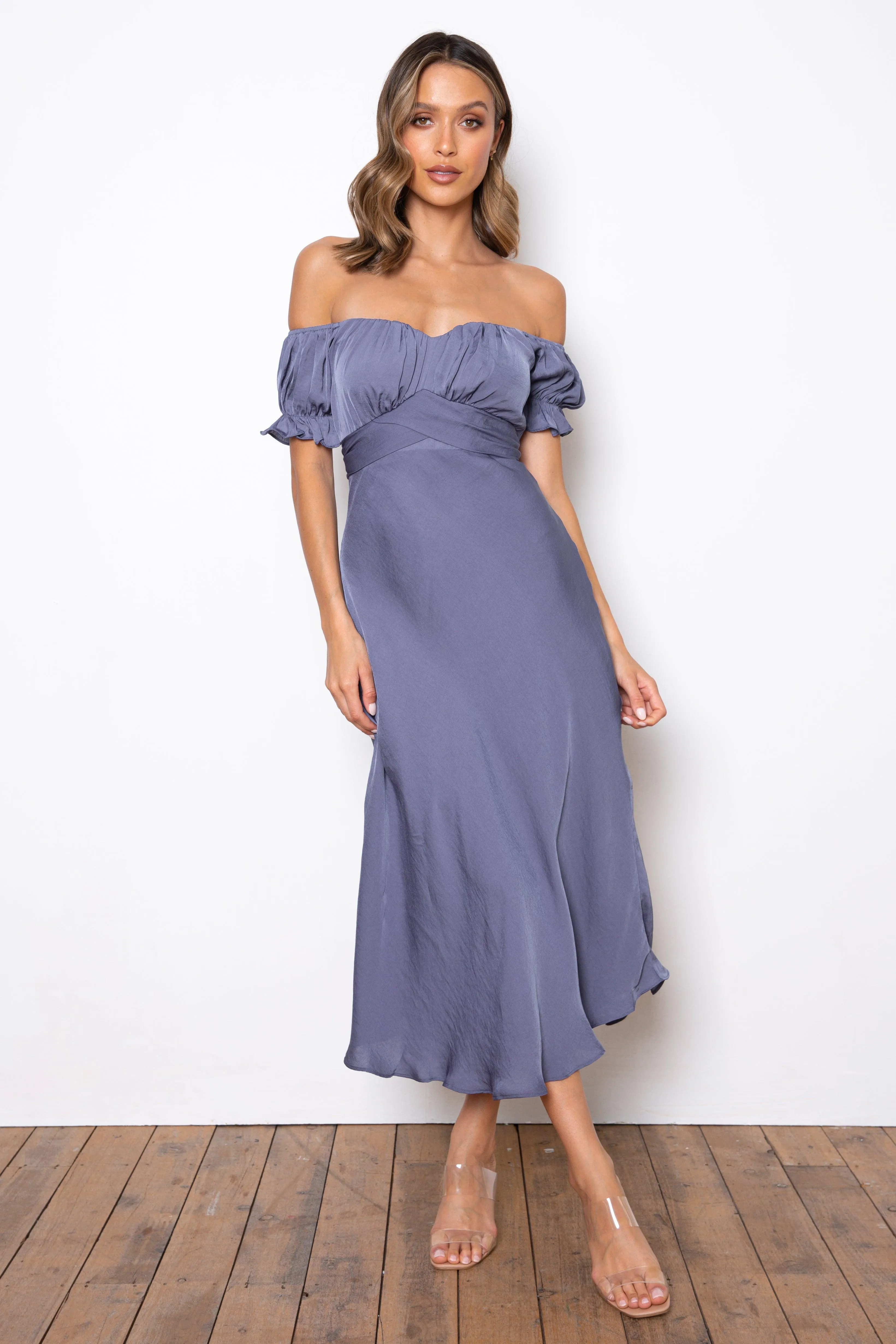 Samantha Dress - Steel Blue