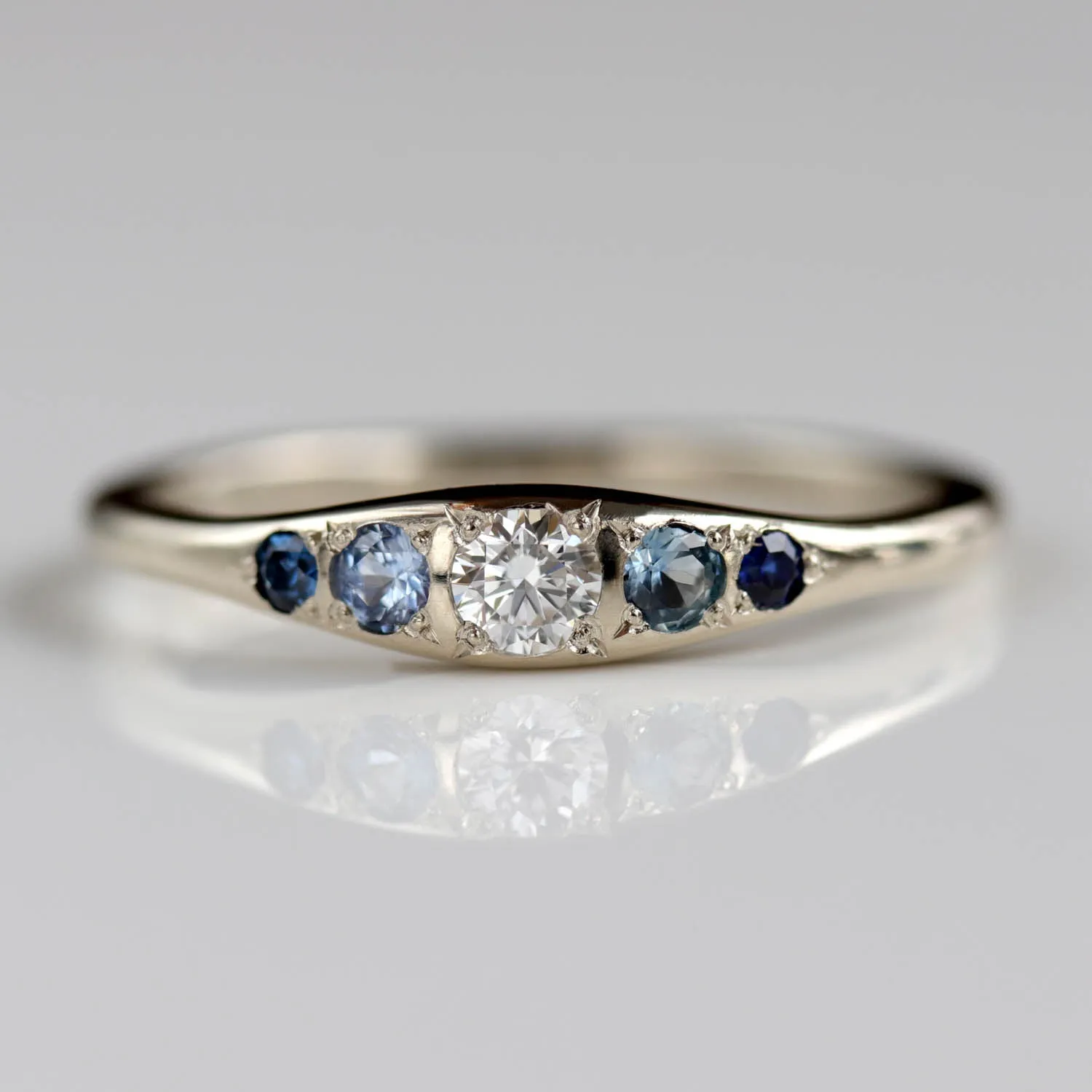 Sapphire Bead-set Five Stone Ring