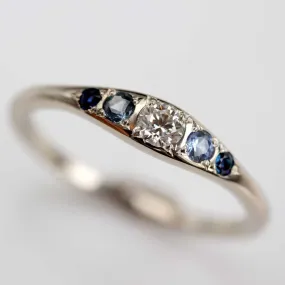 Sapphire Bead-set Five Stone Ring