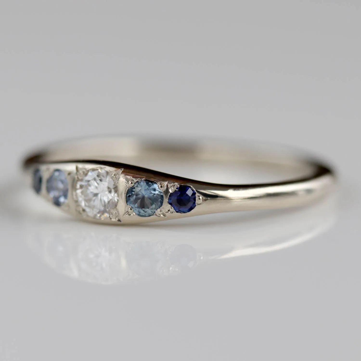 Sapphire Bead-set Five Stone Ring