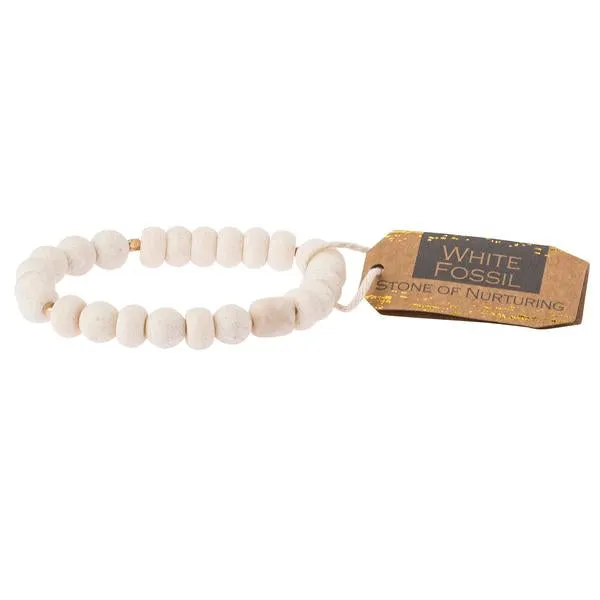 Scout Curated Wears Stone Bracelet - White Fossil