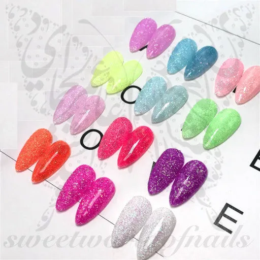 Shining Rainbow Neon Colors Nails Art Fine Glitter Powder Dust