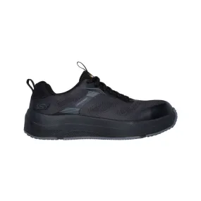 SKECHERS SAFTEY TOE TRANSPORTER LITE LACE UP ATHLETIC BLACK - MENS