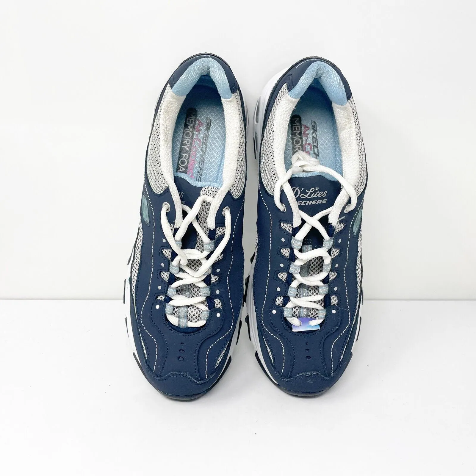 Skechers Womens D Lites 11860 Blue Casual Shoes Sneakers Size 10