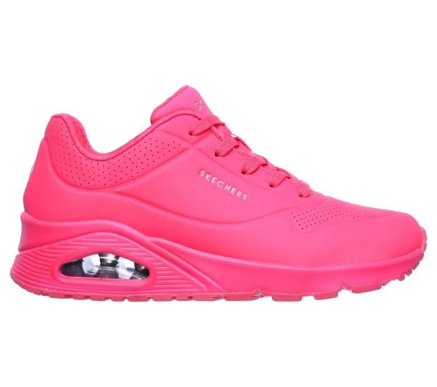 SKECHERS WOMENS UNO LACE HOT PINK