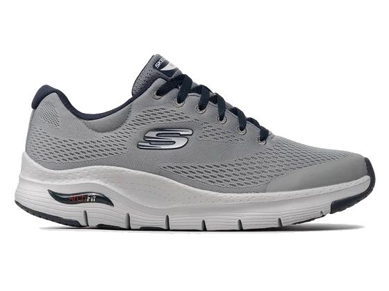 SNEAKERS SKECHERS UOMO ARCH FIT GRAY NAVY 232040 GYNV