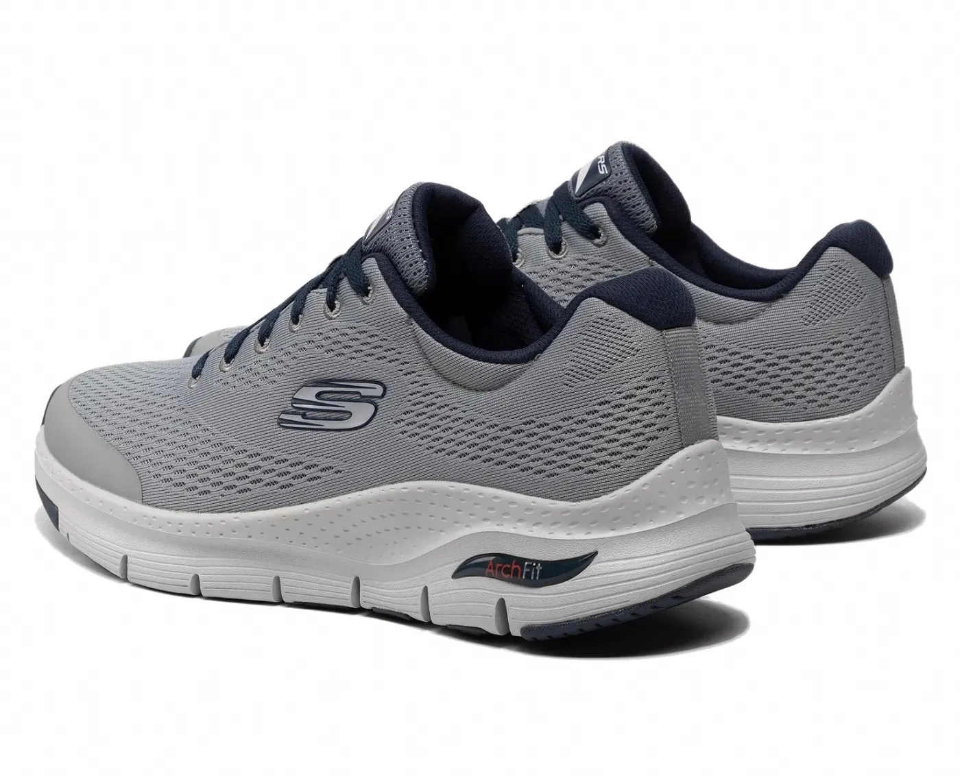 SNEAKERS SKECHERS UOMO ARCH FIT GRAY NAVY 232040 GYNV