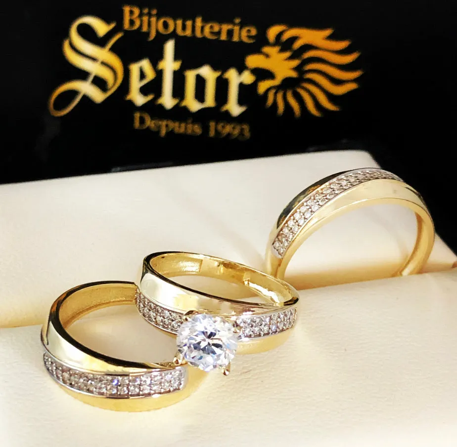 Sophia trio wedding rings TWR006