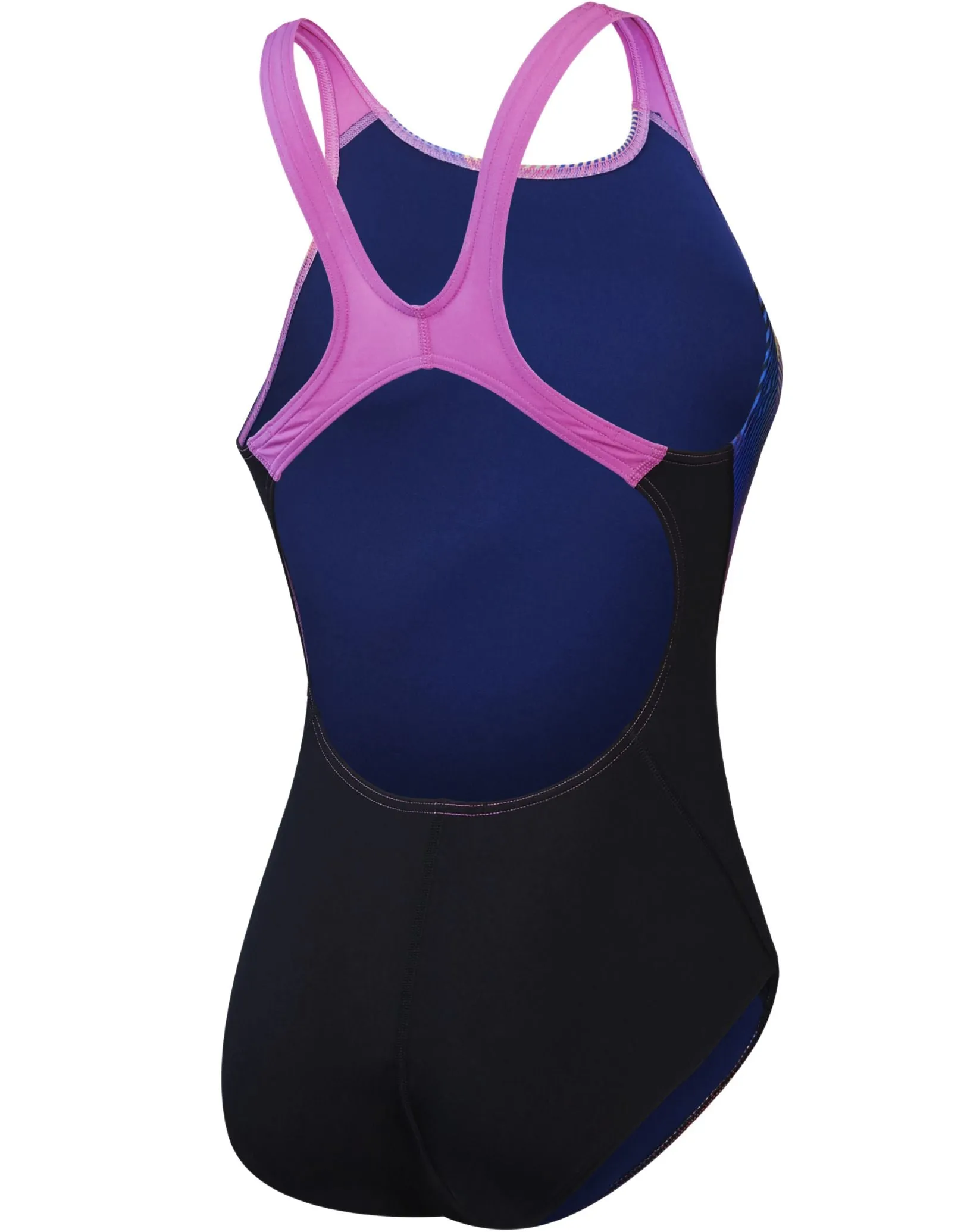 Speedo Allover Digital Recordbreaker Swimsuit - Black/Pink/Blue