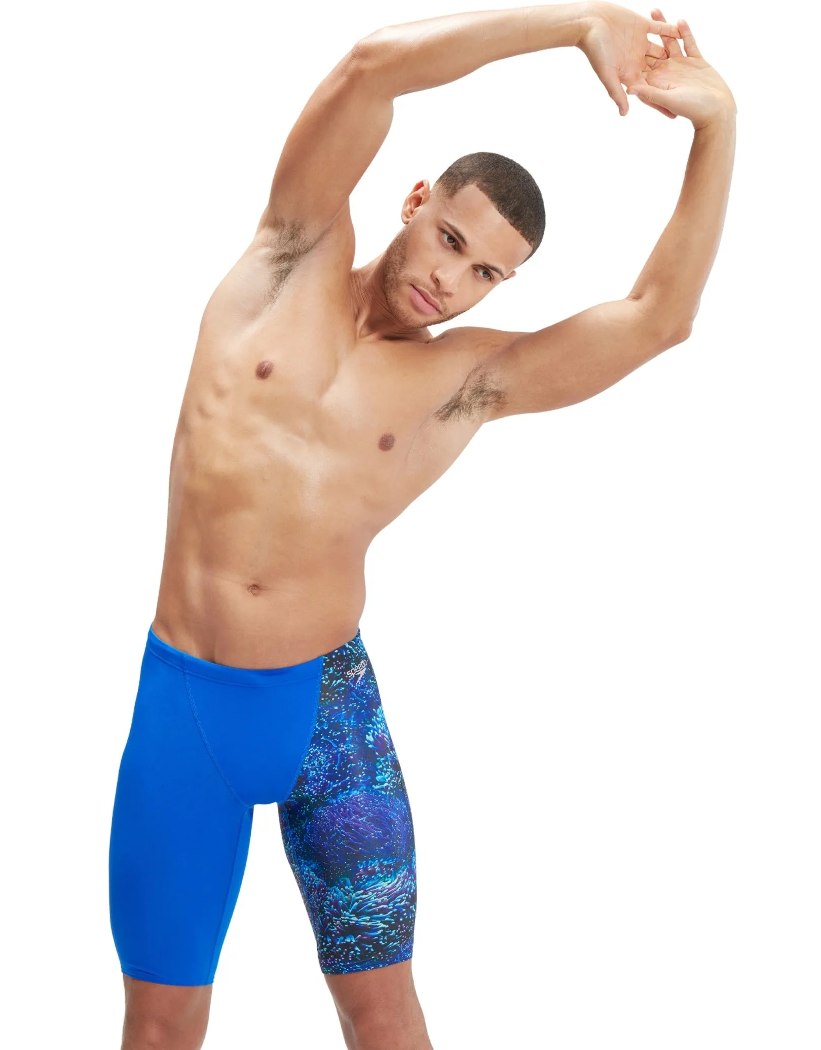 Speedo Allover V-Cut Swim Jammer - Blue/Black