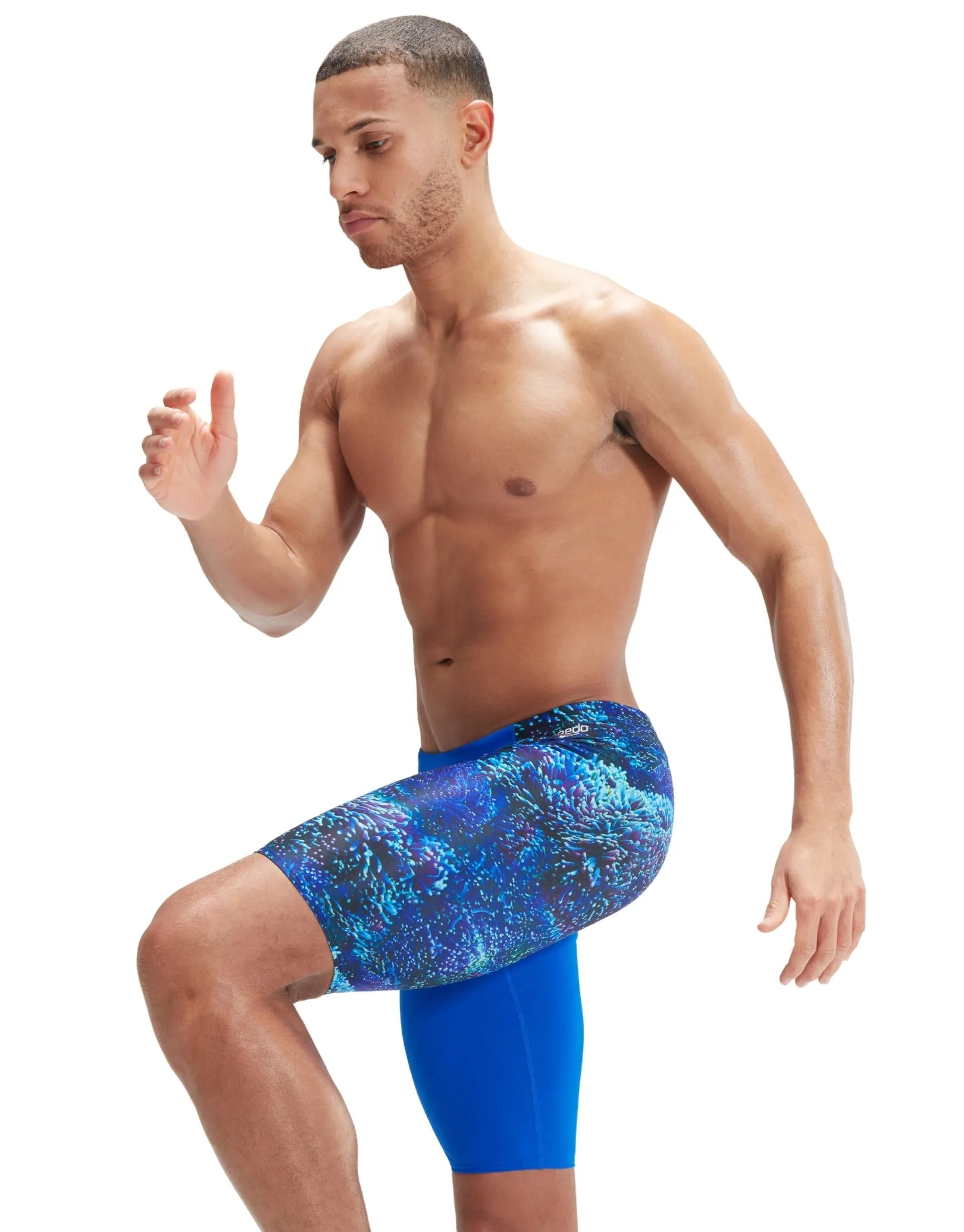 Speedo Allover V-Cut Swim Jammer - Blue/Black