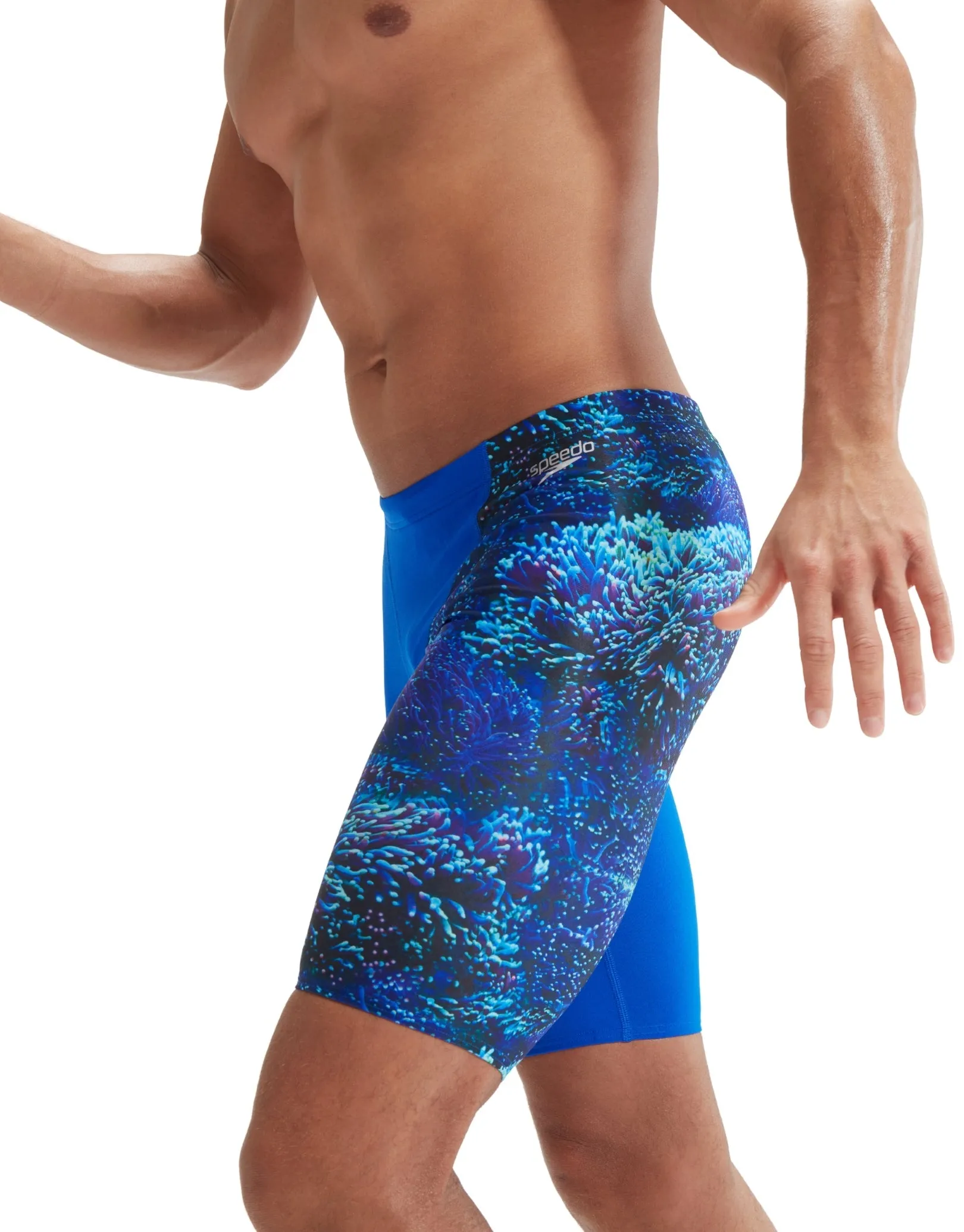 Speedo Allover V-Cut Swim Jammer - Blue/Black