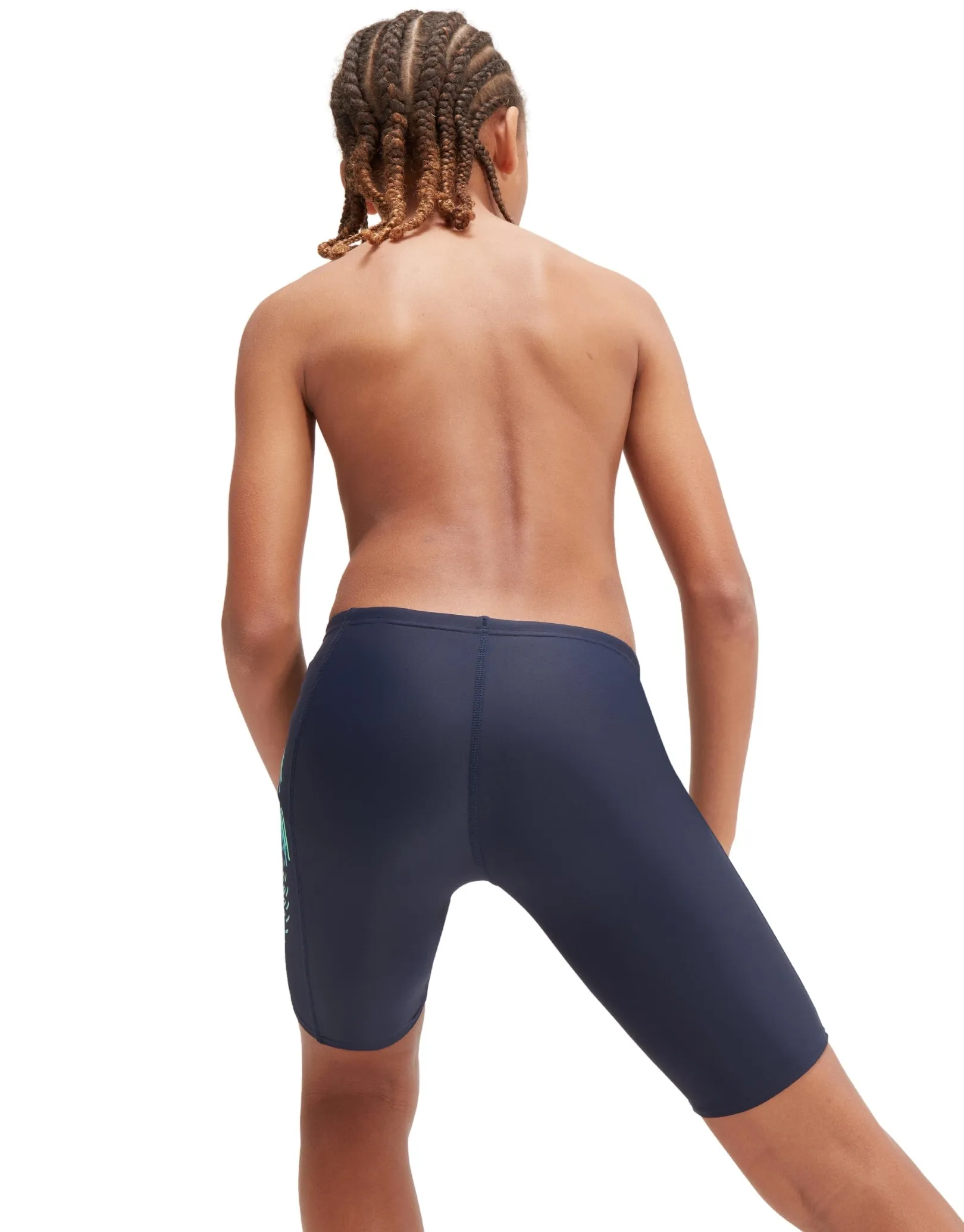 Speedo Boys Placement Print Jammer - Navy/Green