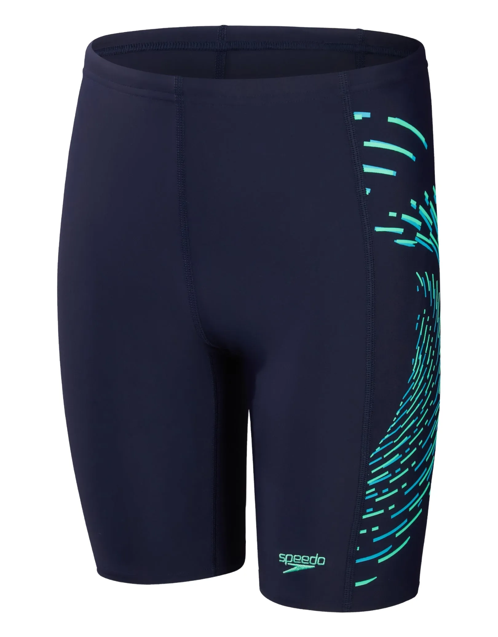 Speedo Boys Placement Print Jammer - Navy/Green