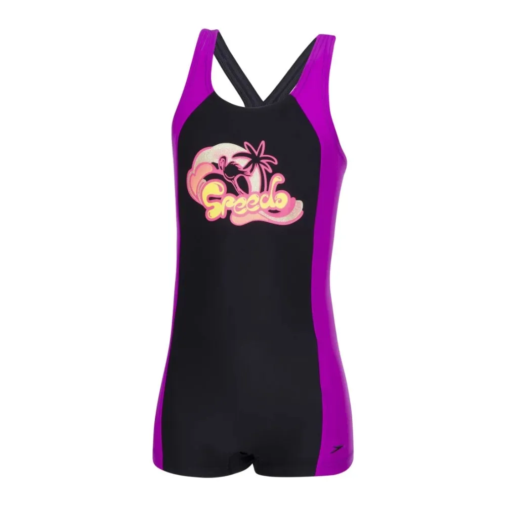 Speedo Girl's Cayla Legsuit (Black/Diva)