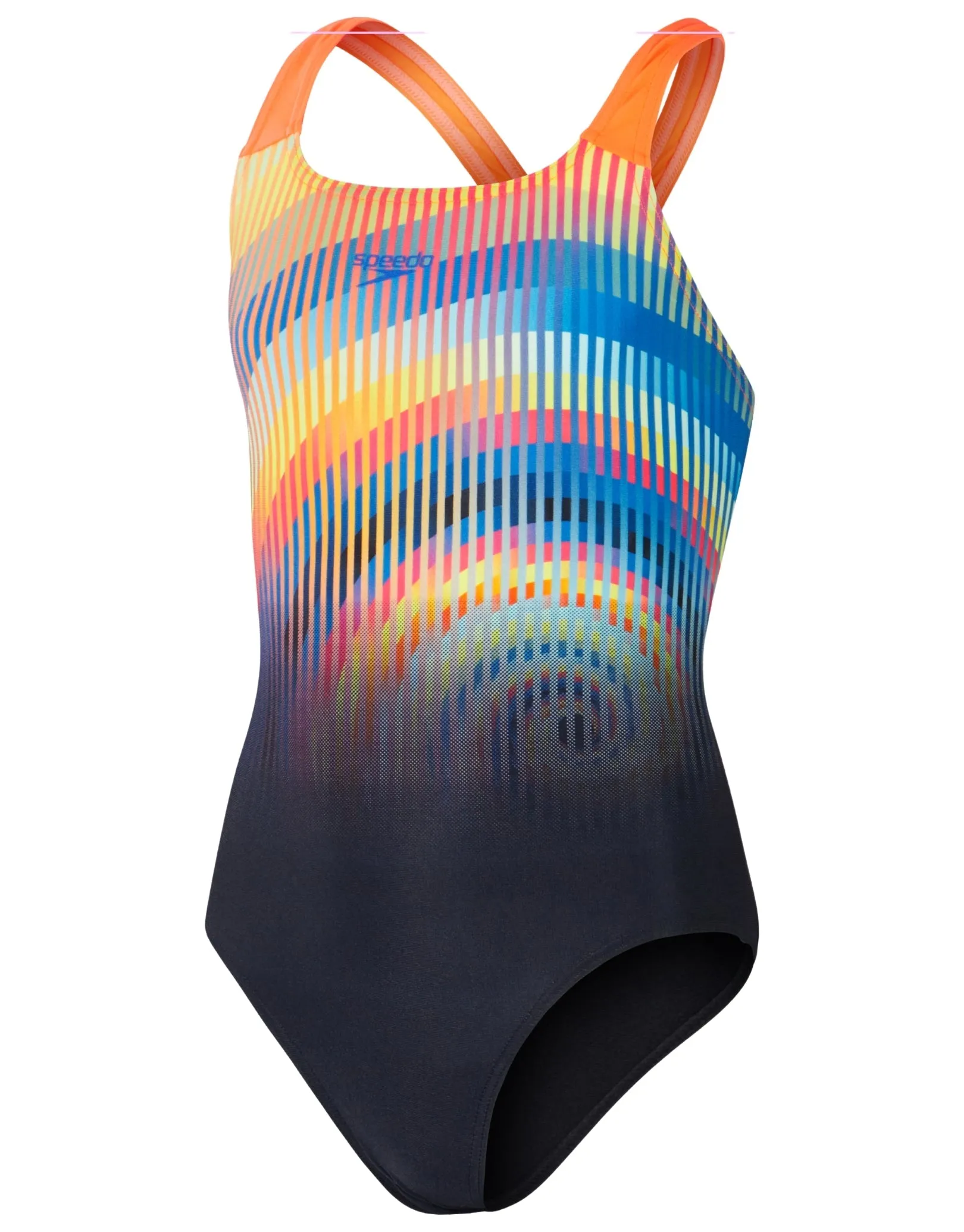 Speedo Girls Digital Placement Powerback Swimsuit - Black/Red