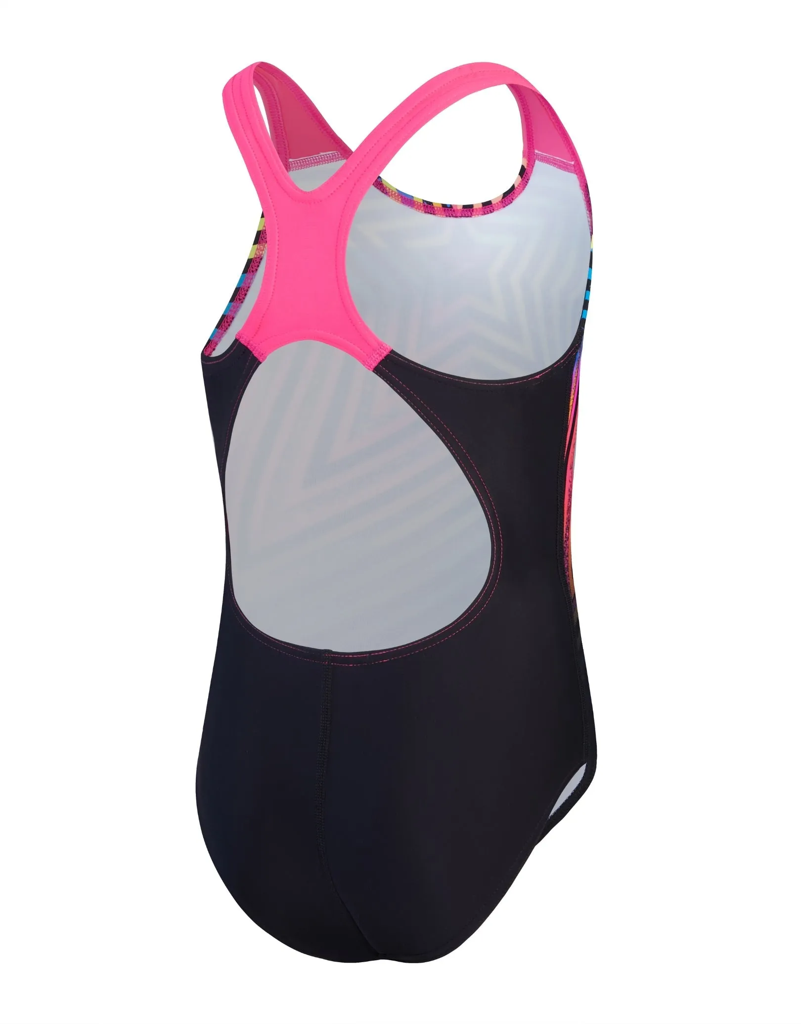 Speedo Girls Digital Placement Splashback Swimsuit - Black/Pink