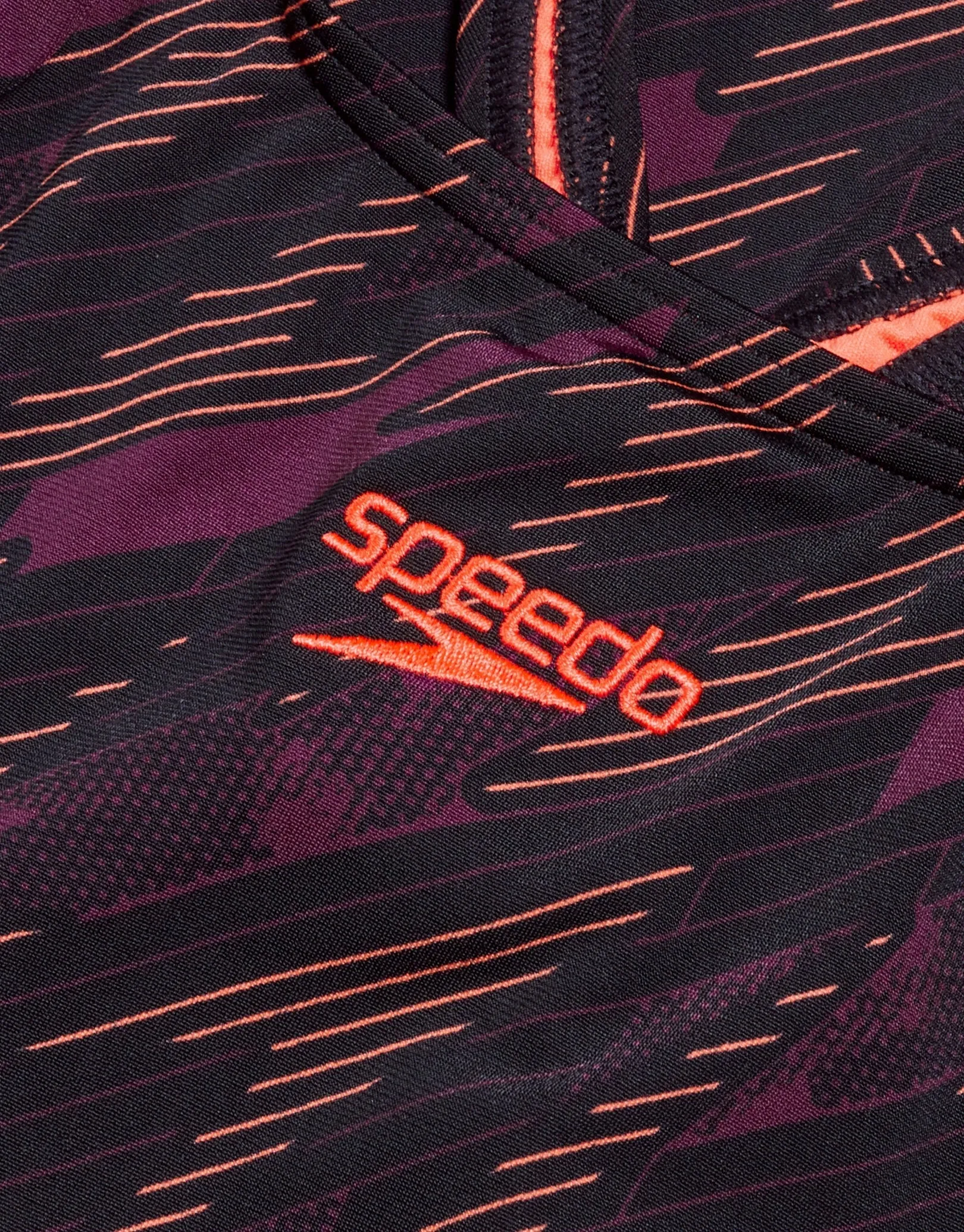 Speedo Hyperboom Allover Medalist Swimsuit - Black/Purple