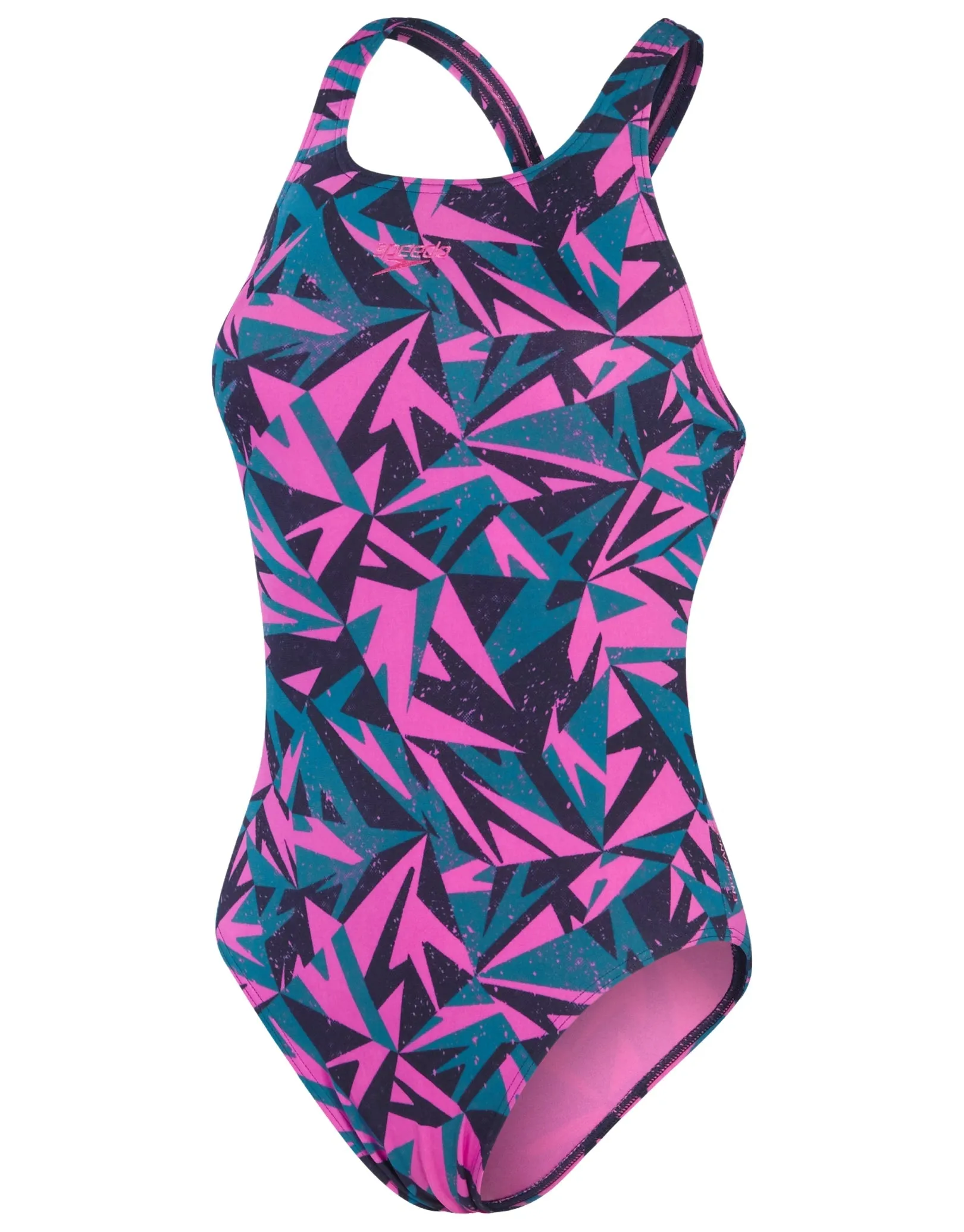 Speedo Hyperboom Allover Medalist Swimsuit - Pink/Green