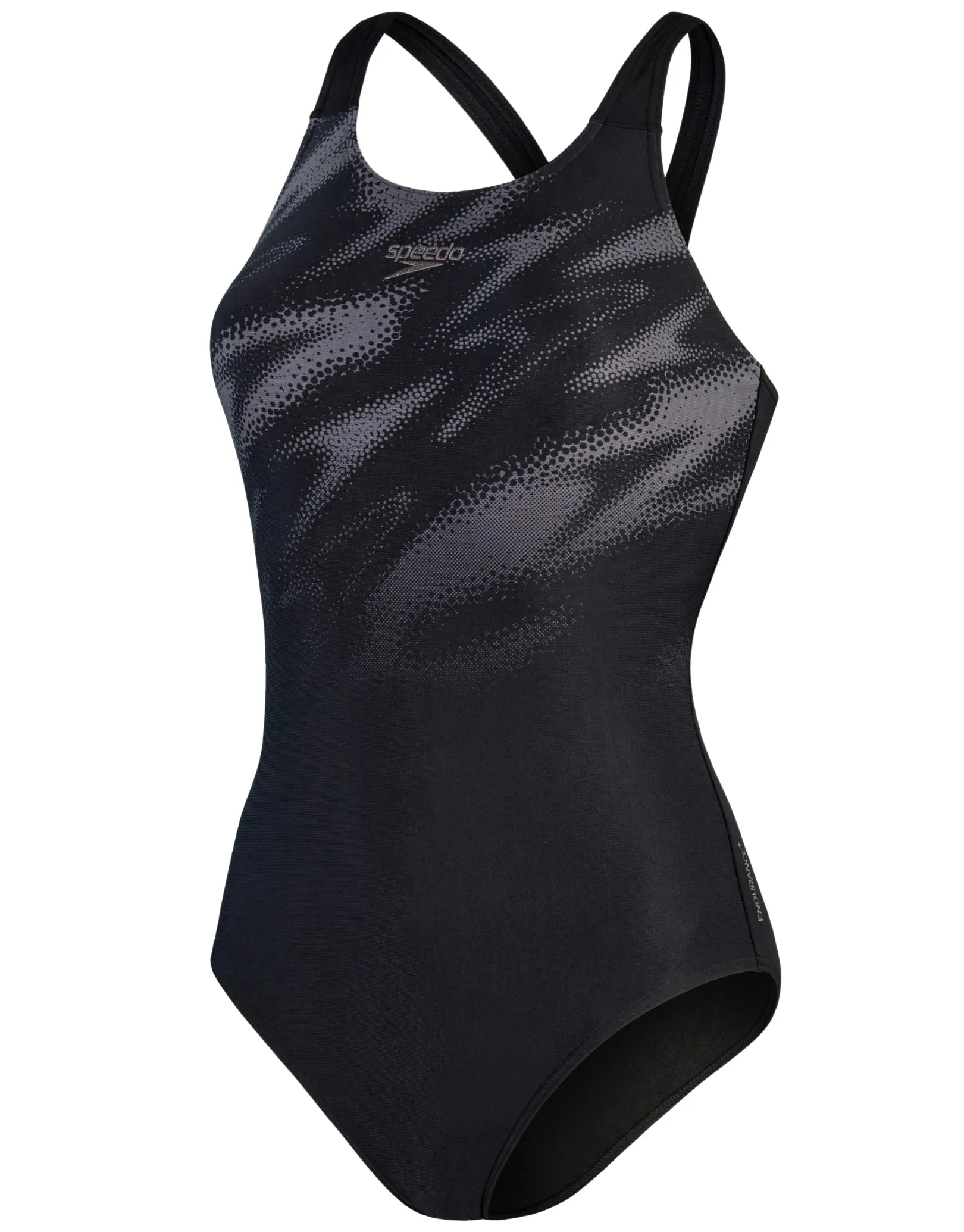 Speedo Hyperboom Placement Muscleback Swimsuit - Black/Grey