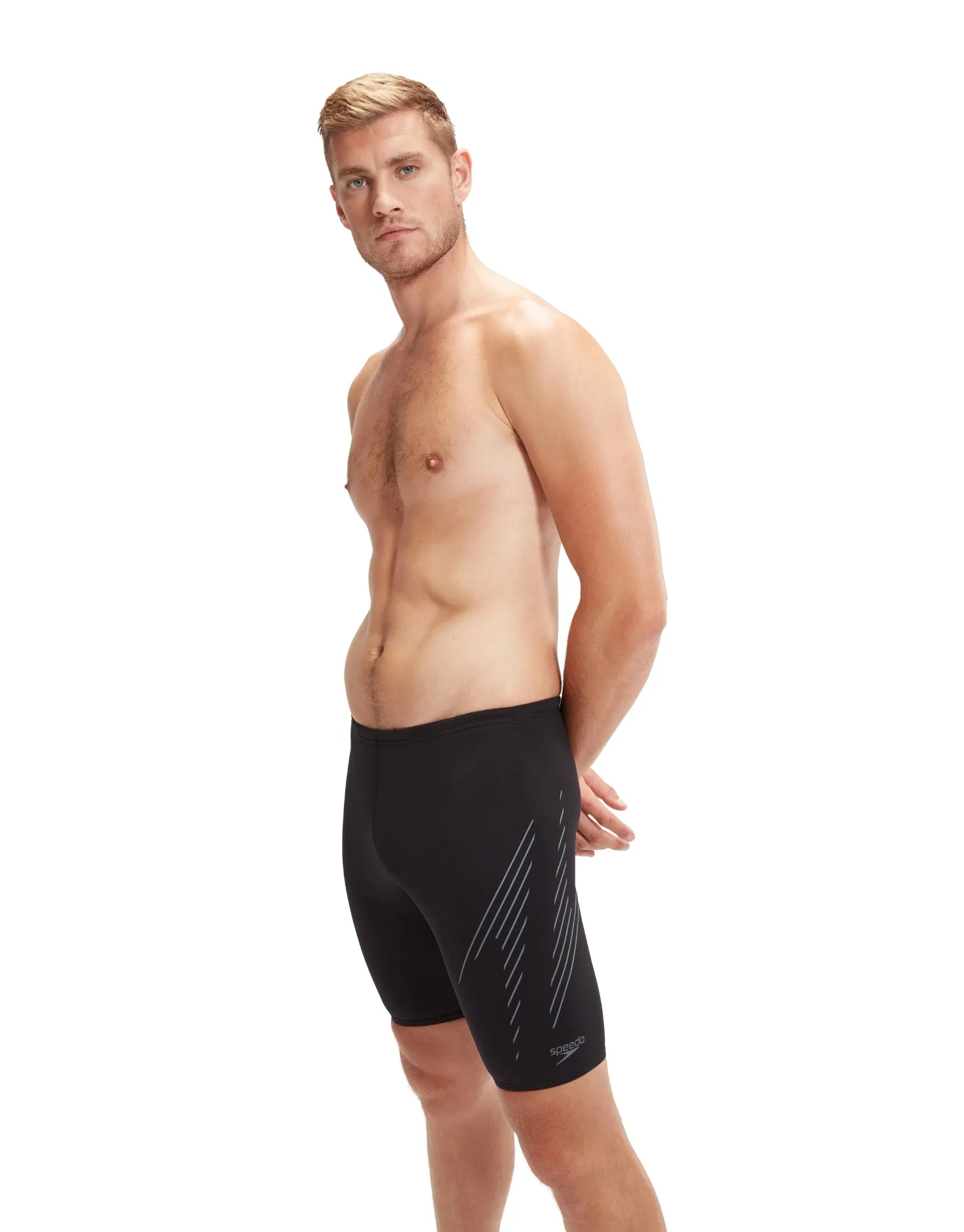 Speedo Hyperboom Placement Swim Jammers - Black/Grey