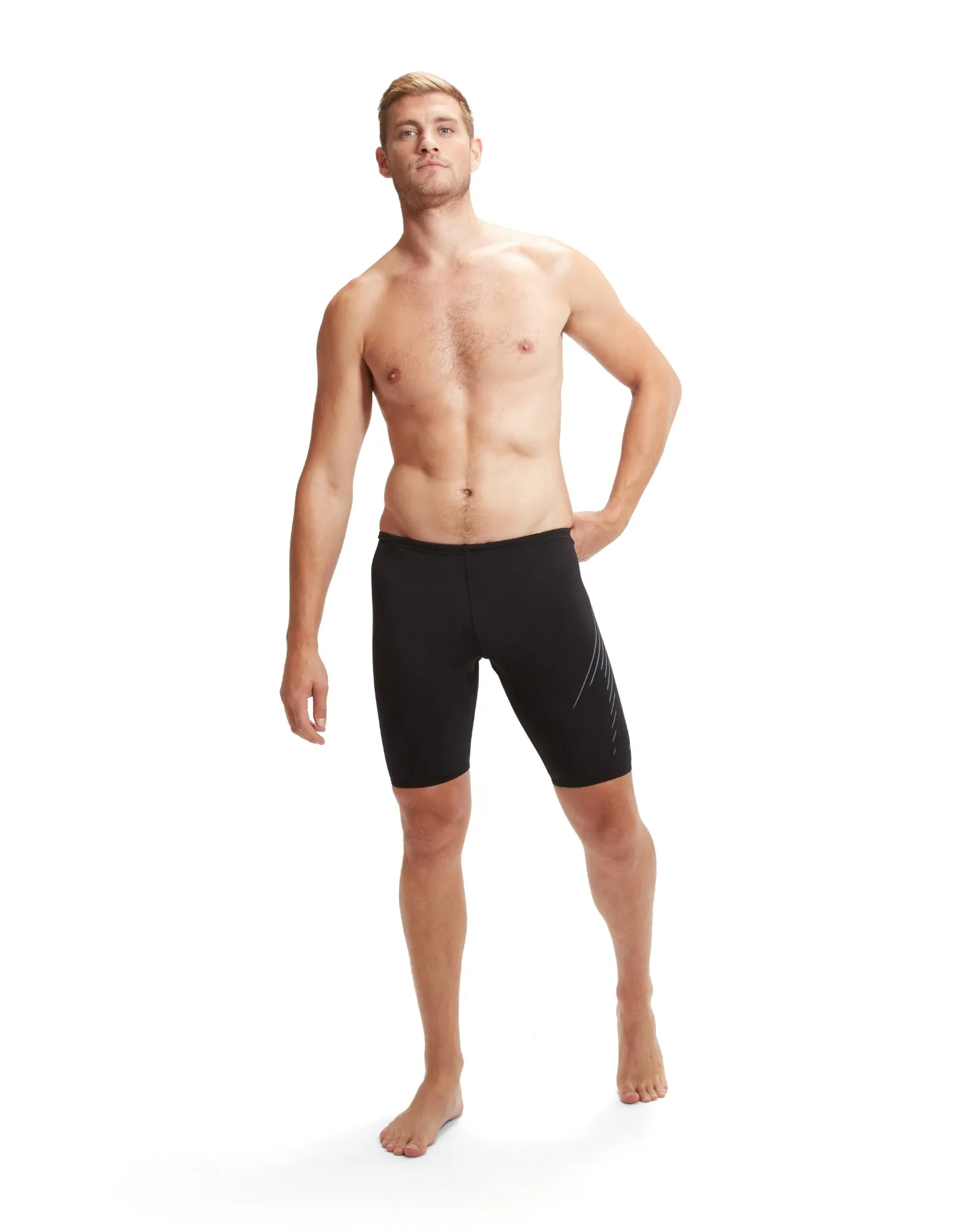 Speedo Hyperboom Placement Swim Jammers - Black/Grey