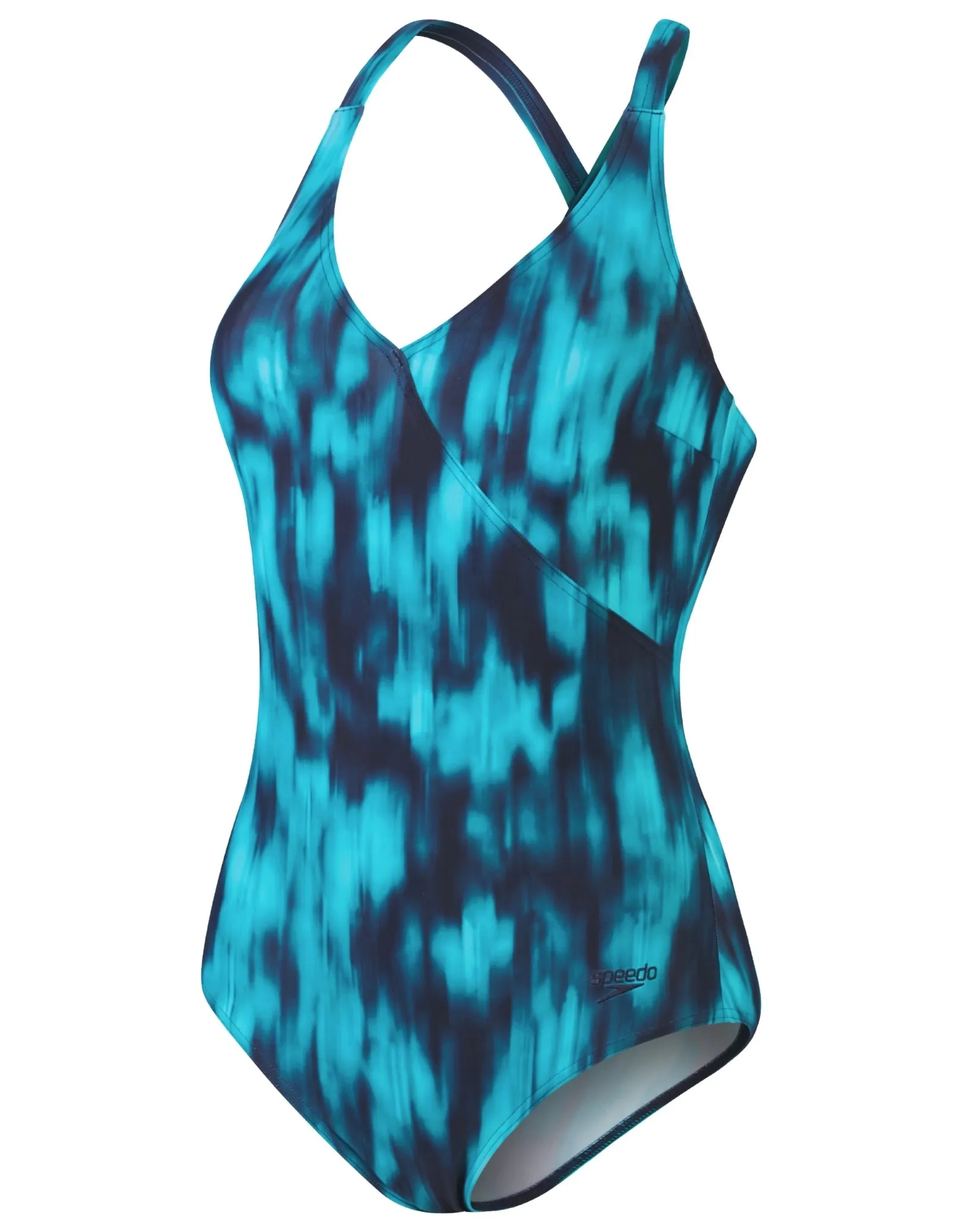 Speedo Lexi Placement Printed Swimsuit - Navy/Blue