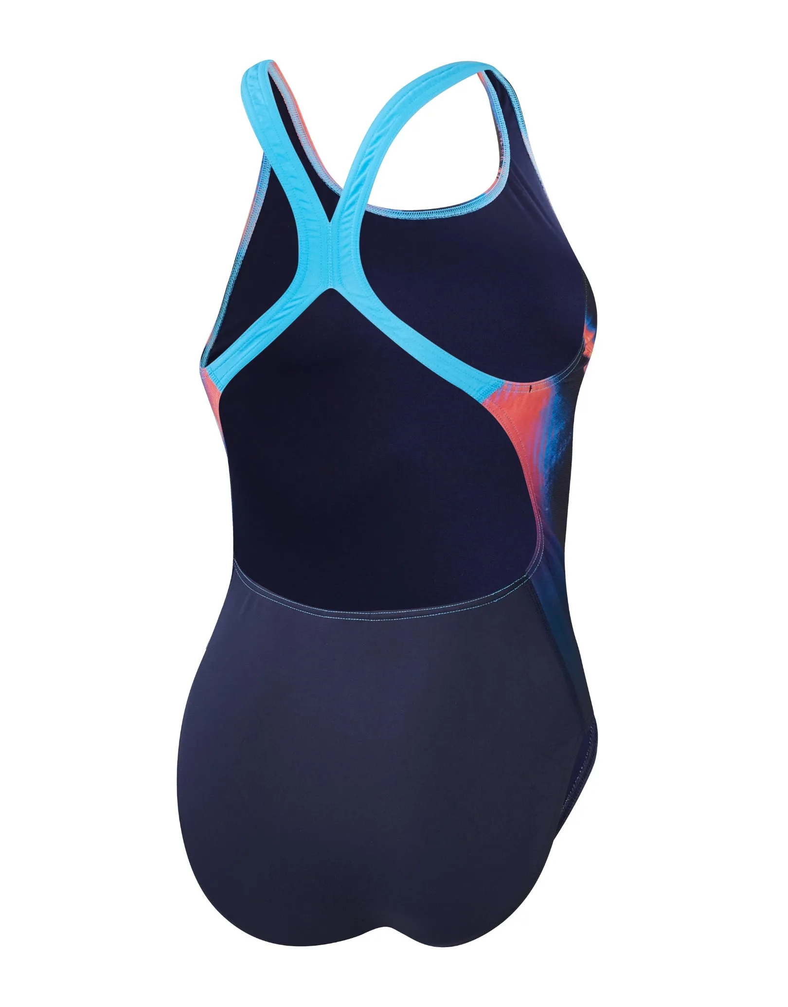 Speedo Placement Digital Powerback Swimsuit - Navy/Red