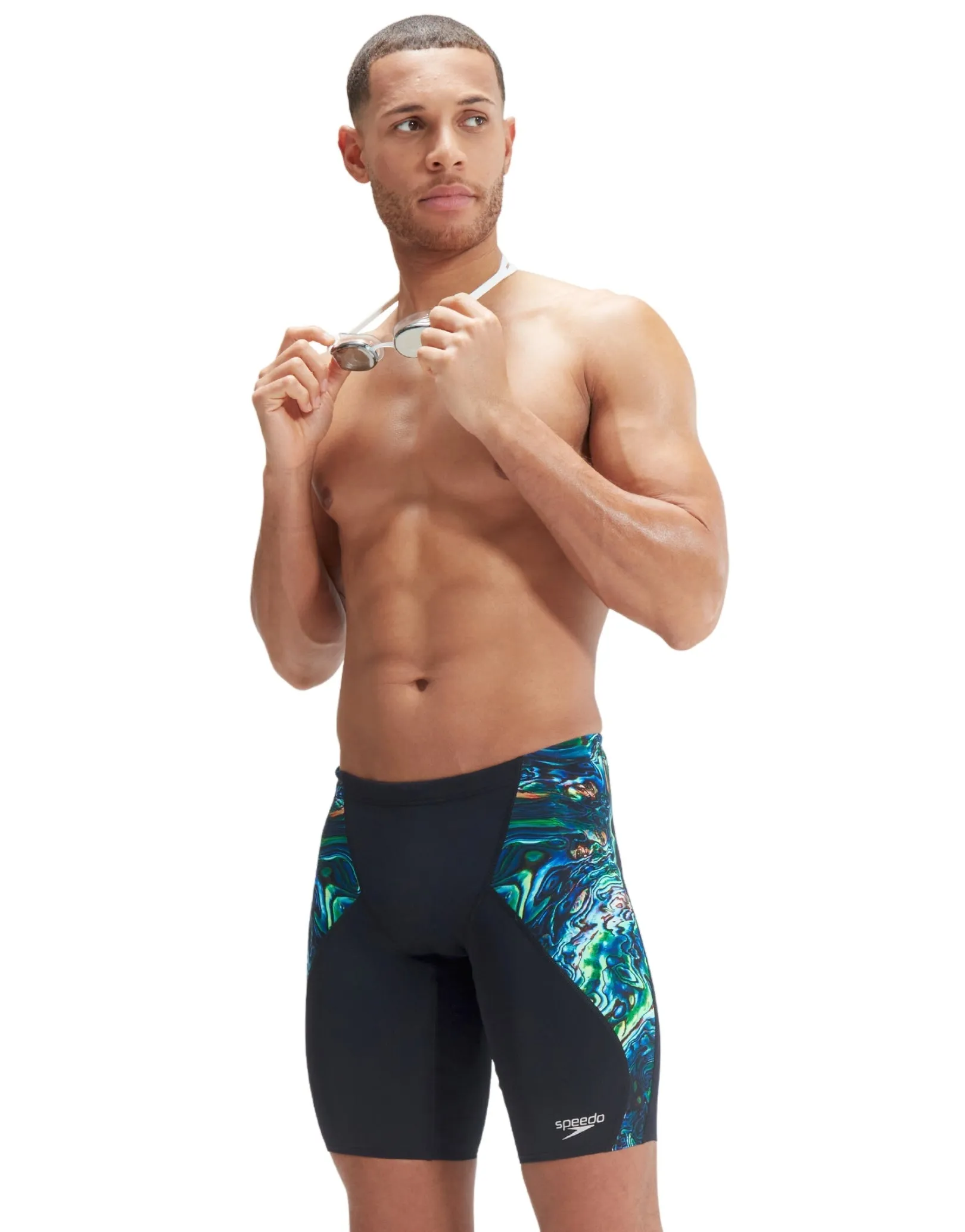 Speedo Placement Digital V-Cut Jammer - Blue/Black