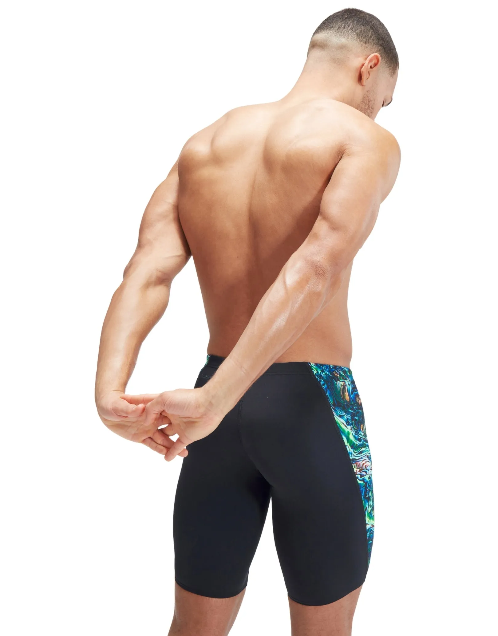 Speedo Placement Digital V-Cut Jammer - Blue/Black