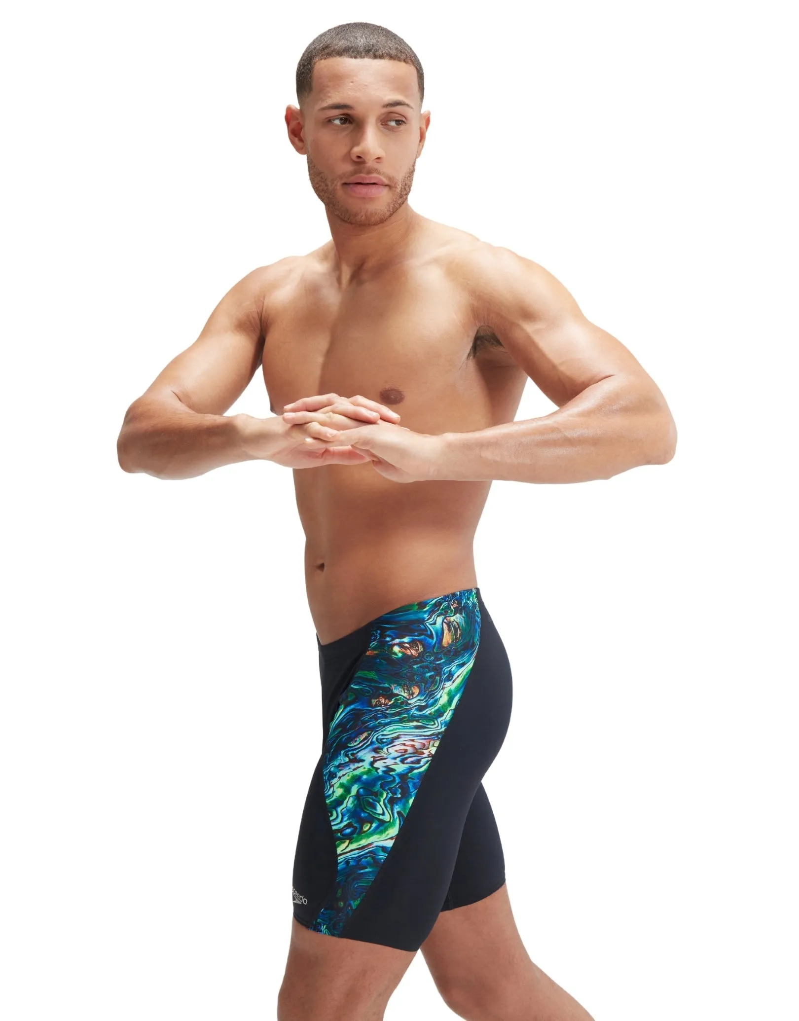 Speedo Placement Digital V-Cut Jammer - Blue/Black