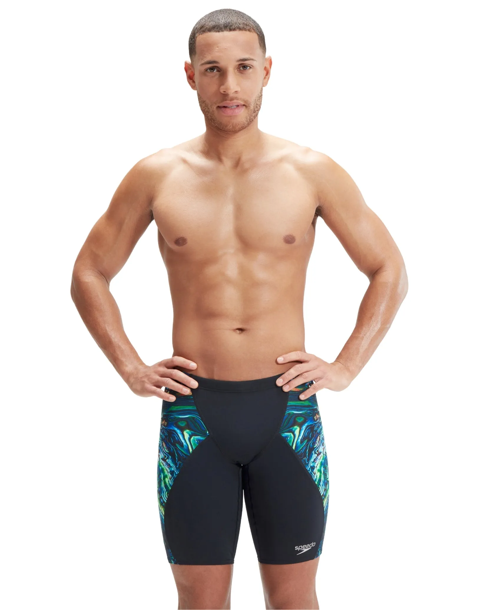 Speedo Placement Digital V-Cut Jammer - Blue/Black