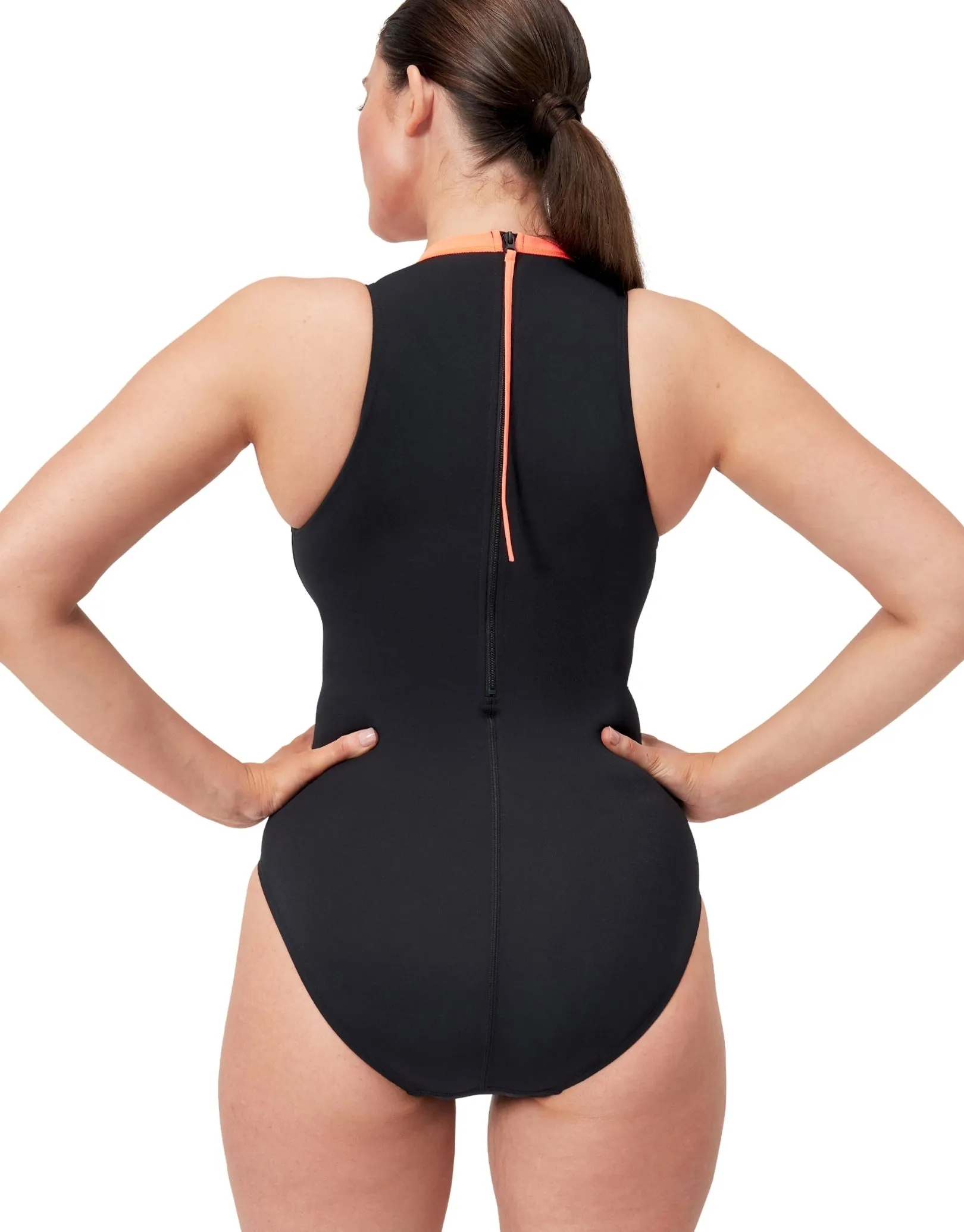 Speedo Placement Hydrasuit Swimsuit -Black/Red