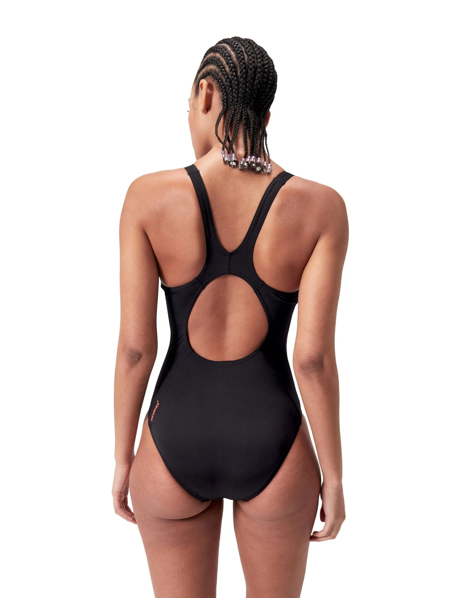 Speedo Placement Muscleback Swimsuit - Black/Red