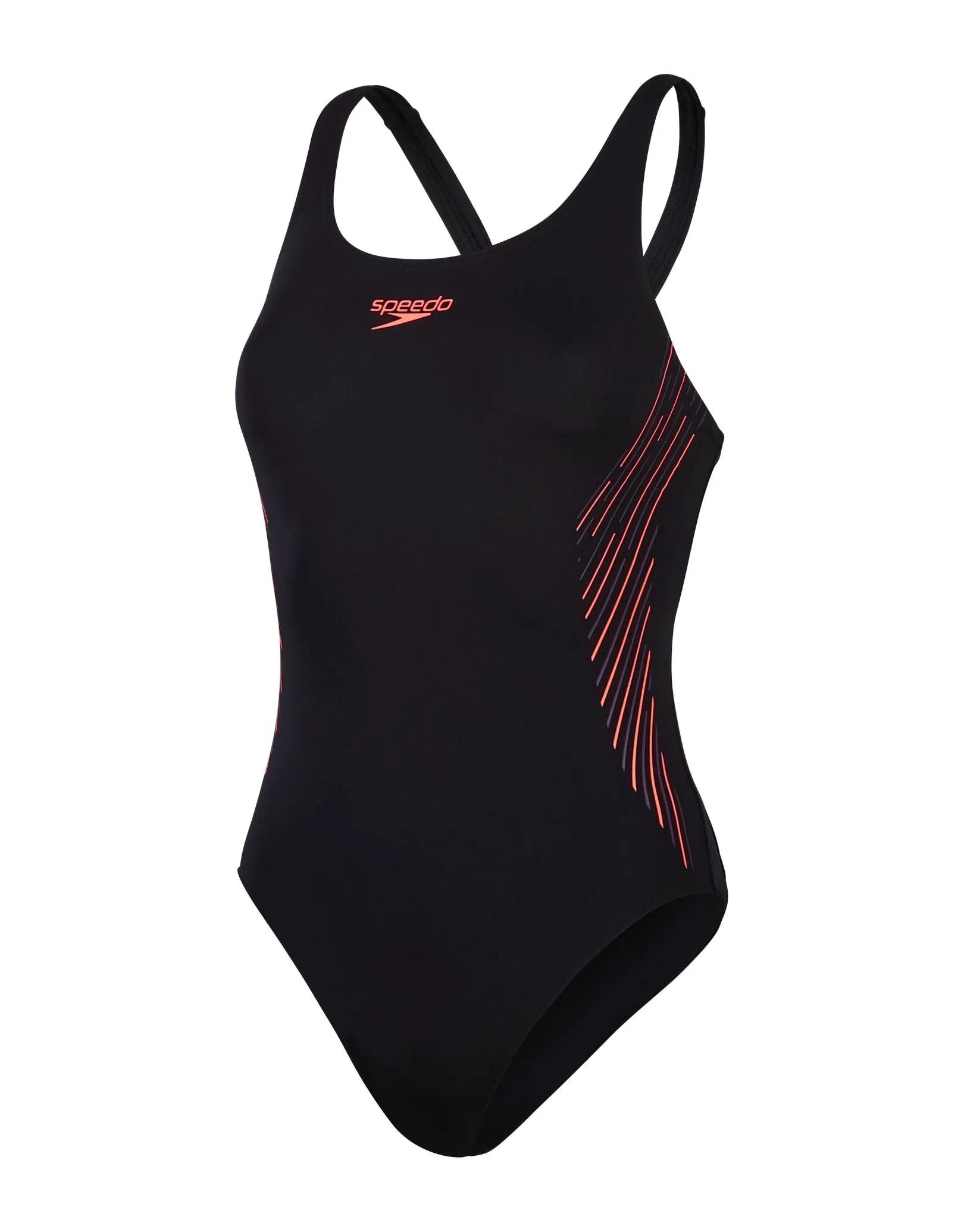 Speedo Placement Muscleback Swimsuit - Black/Red