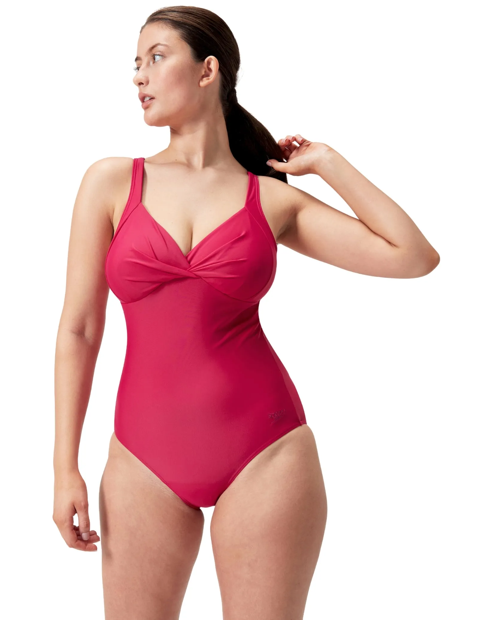 Speedo Shaping Cross Knot Swimsuit - Magenta