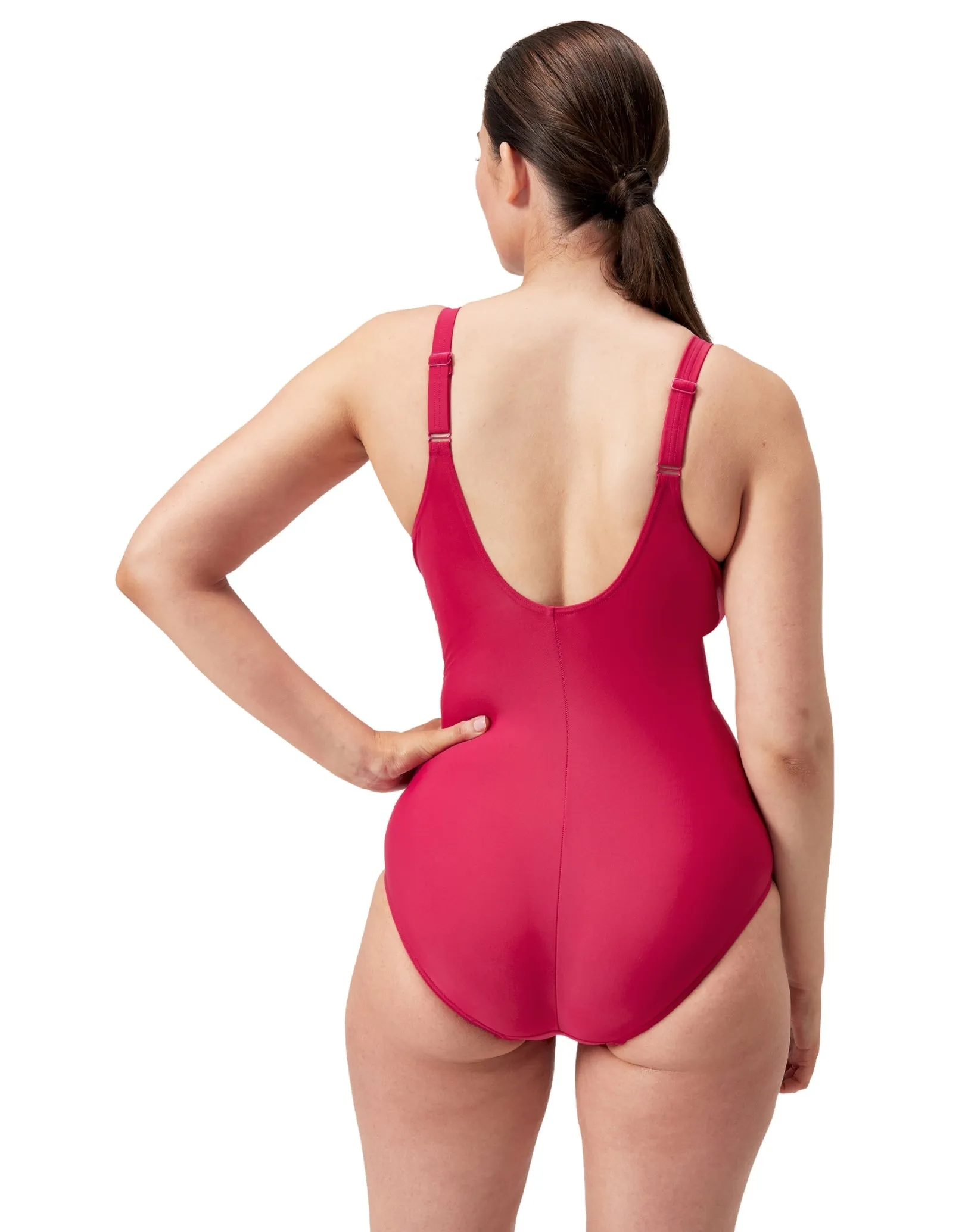 Speedo Shaping Cross Knot Swimsuit - Magenta