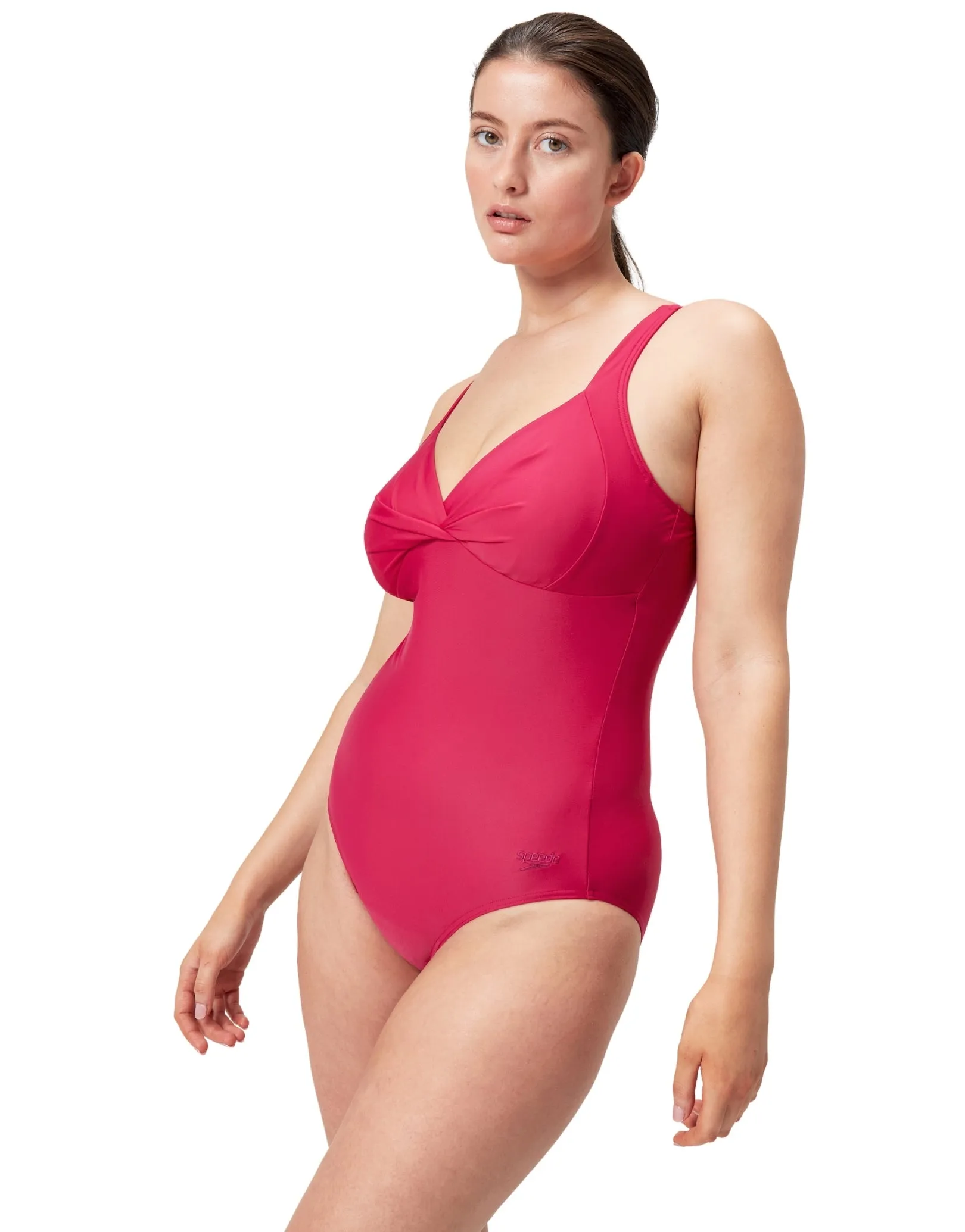 Speedo Shaping Cross Knot Swimsuit - Magenta