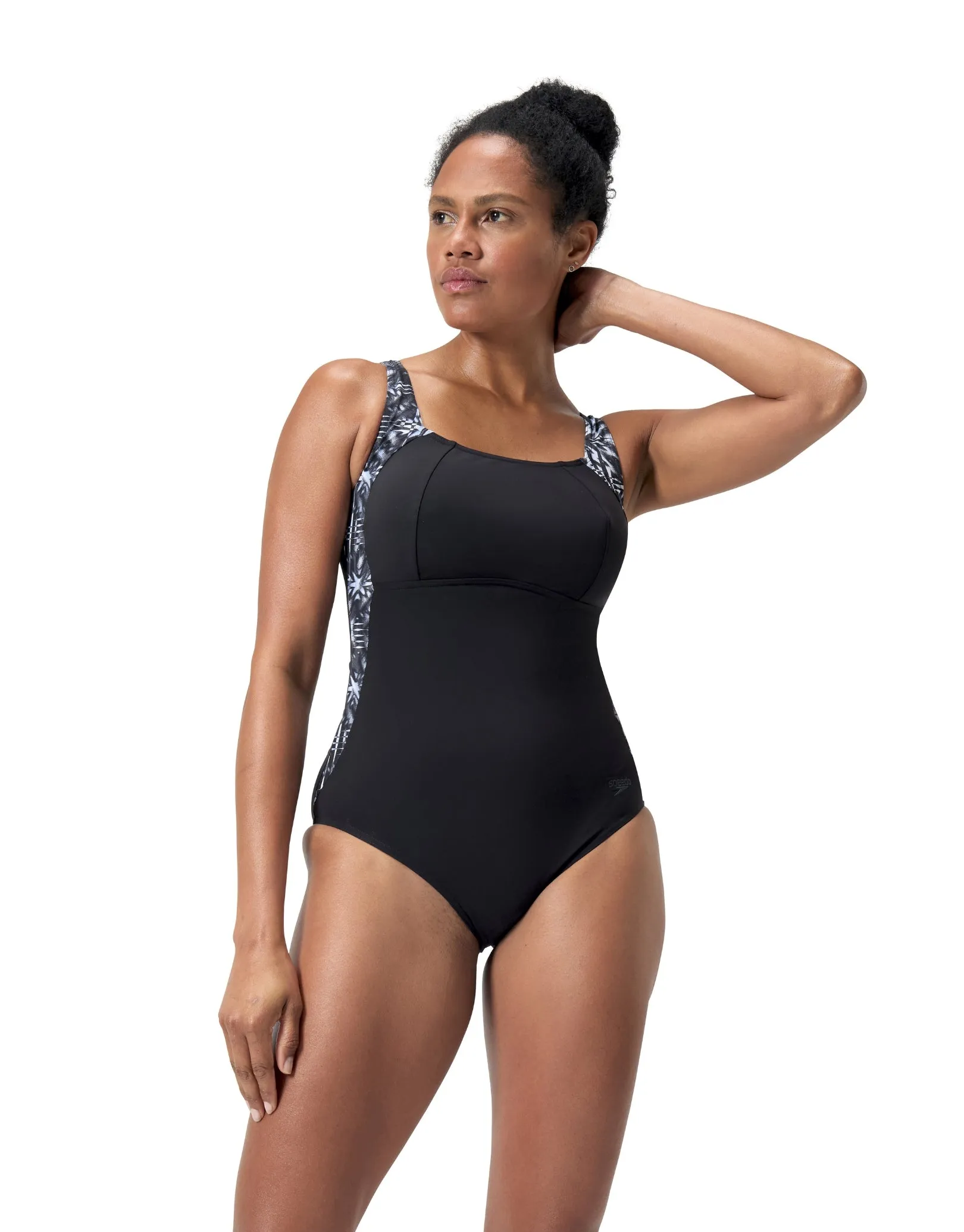 Speedo Shaping LunaLustre Swimsuit - Black/Grey