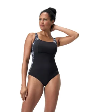 Speedo Shaping LunaLustre Swimsuit - Black/Grey