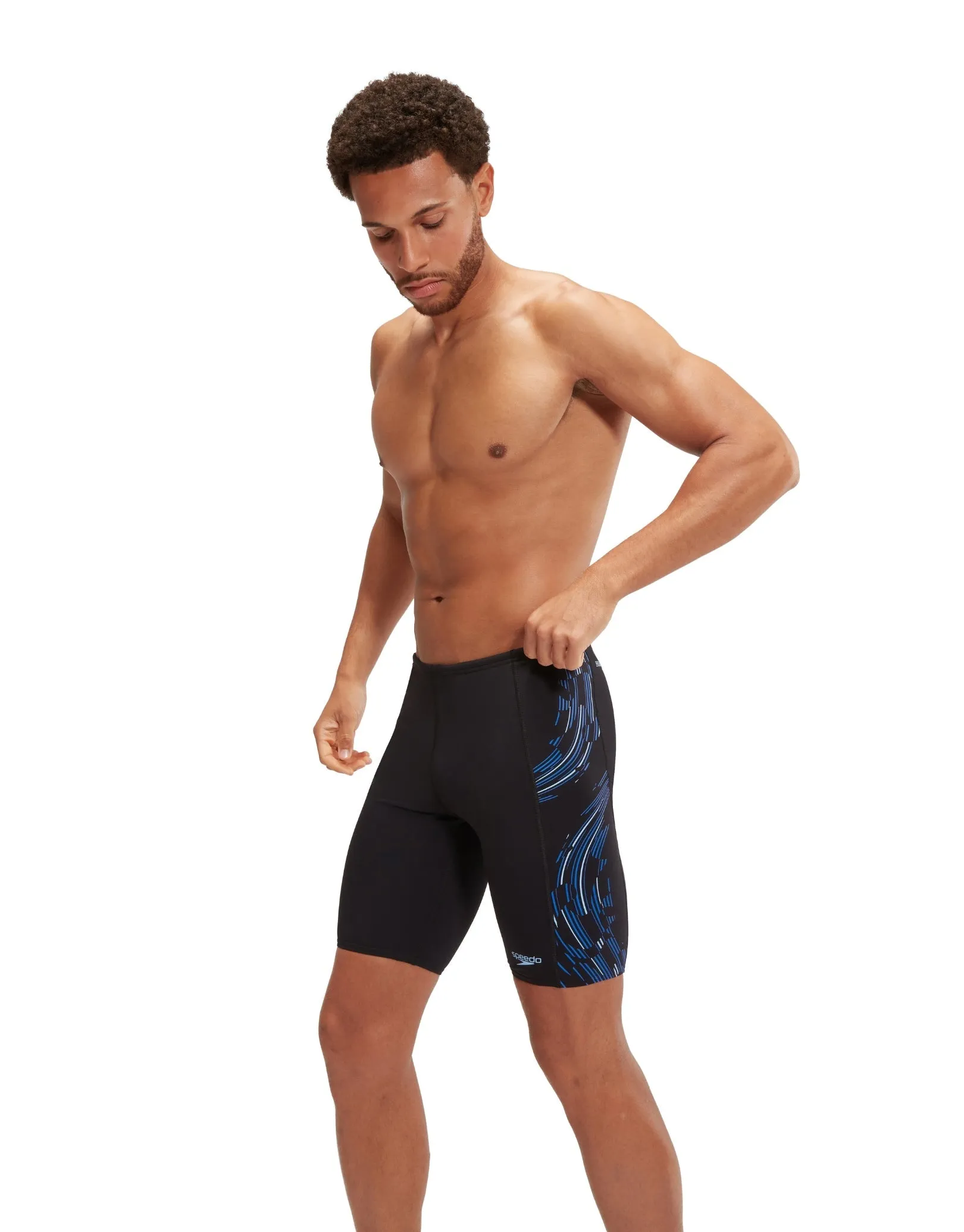 Speedo Tech Panel Swim Jammer - Black/Blue