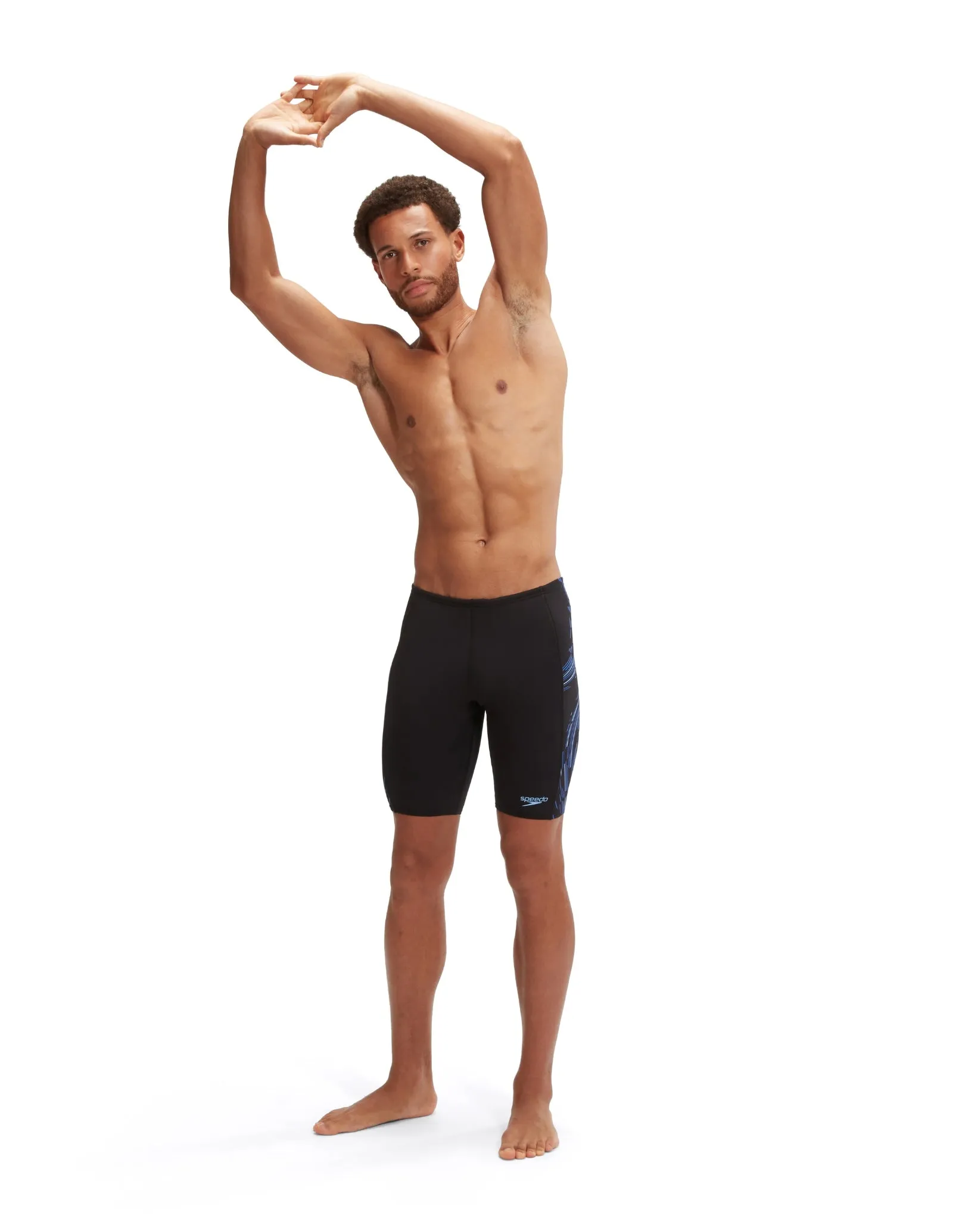 Speedo Tech Panel Swim Jammer - Black/Blue