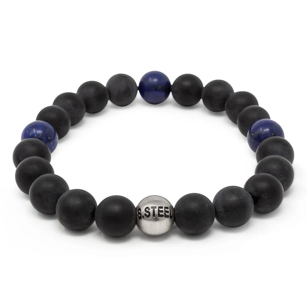 Stainless Steel Onyx Ball Bracelet