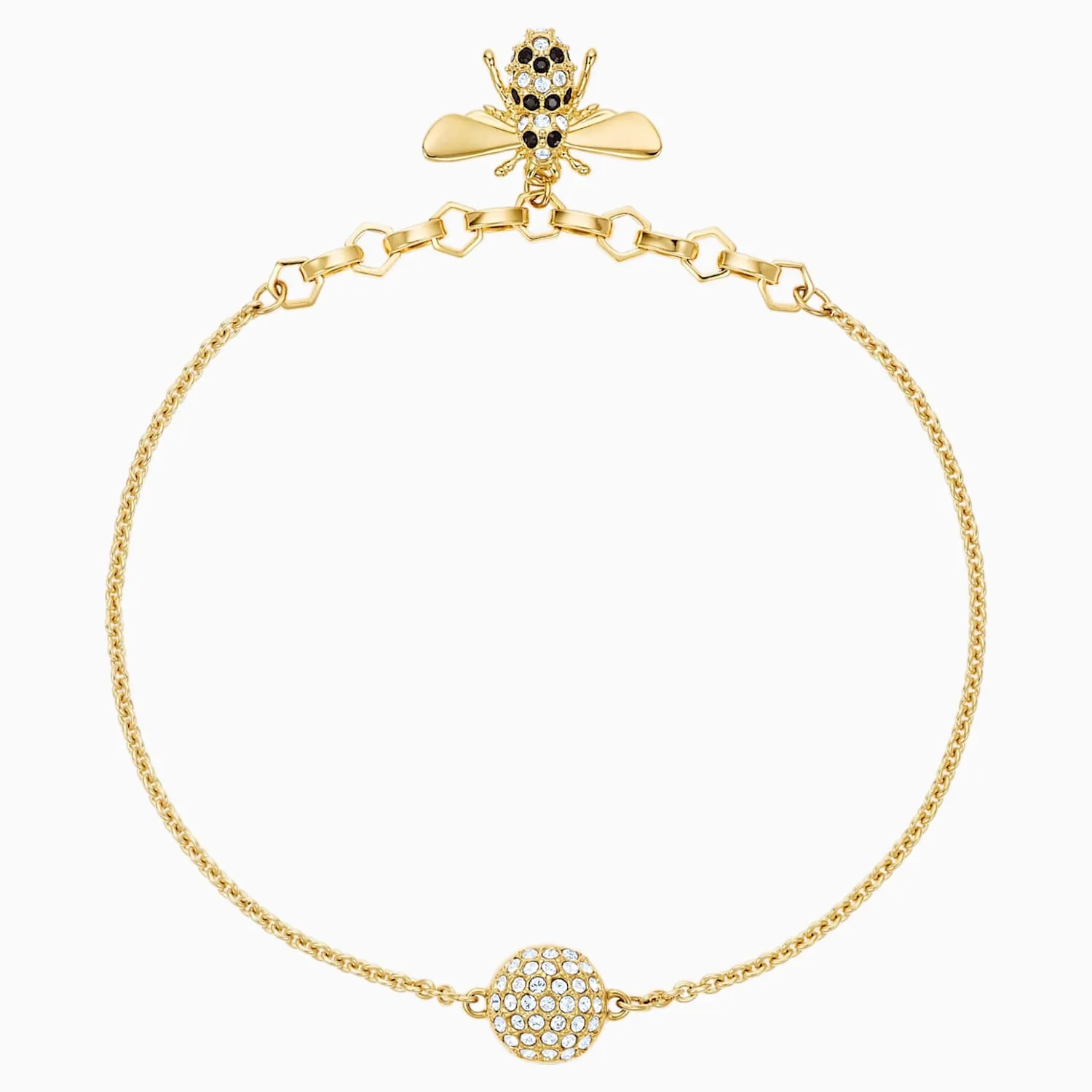 Swarovski Bracelet REMIX COLLECTION BEE STRAND, Black, Gold Tone -5380077