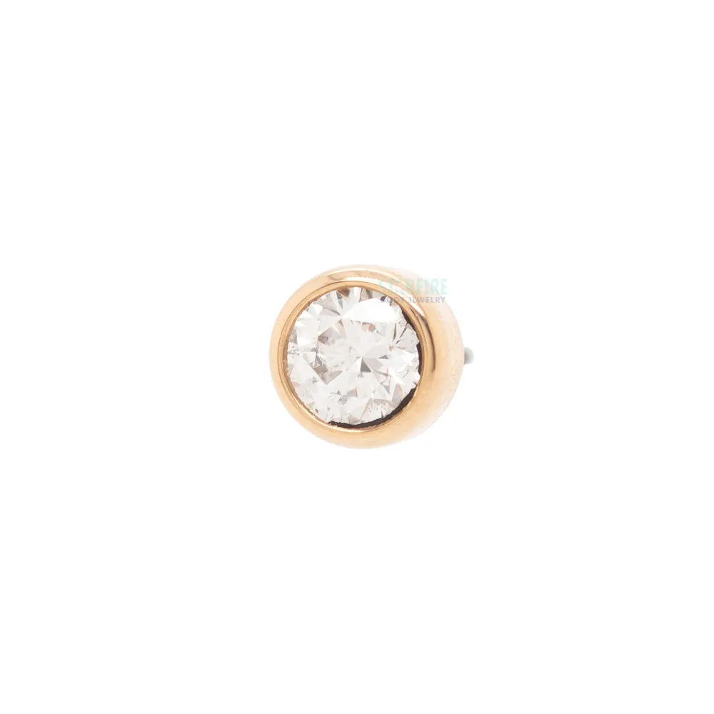 threadless: Bezel-Set Pin in Gold with DIAMOND