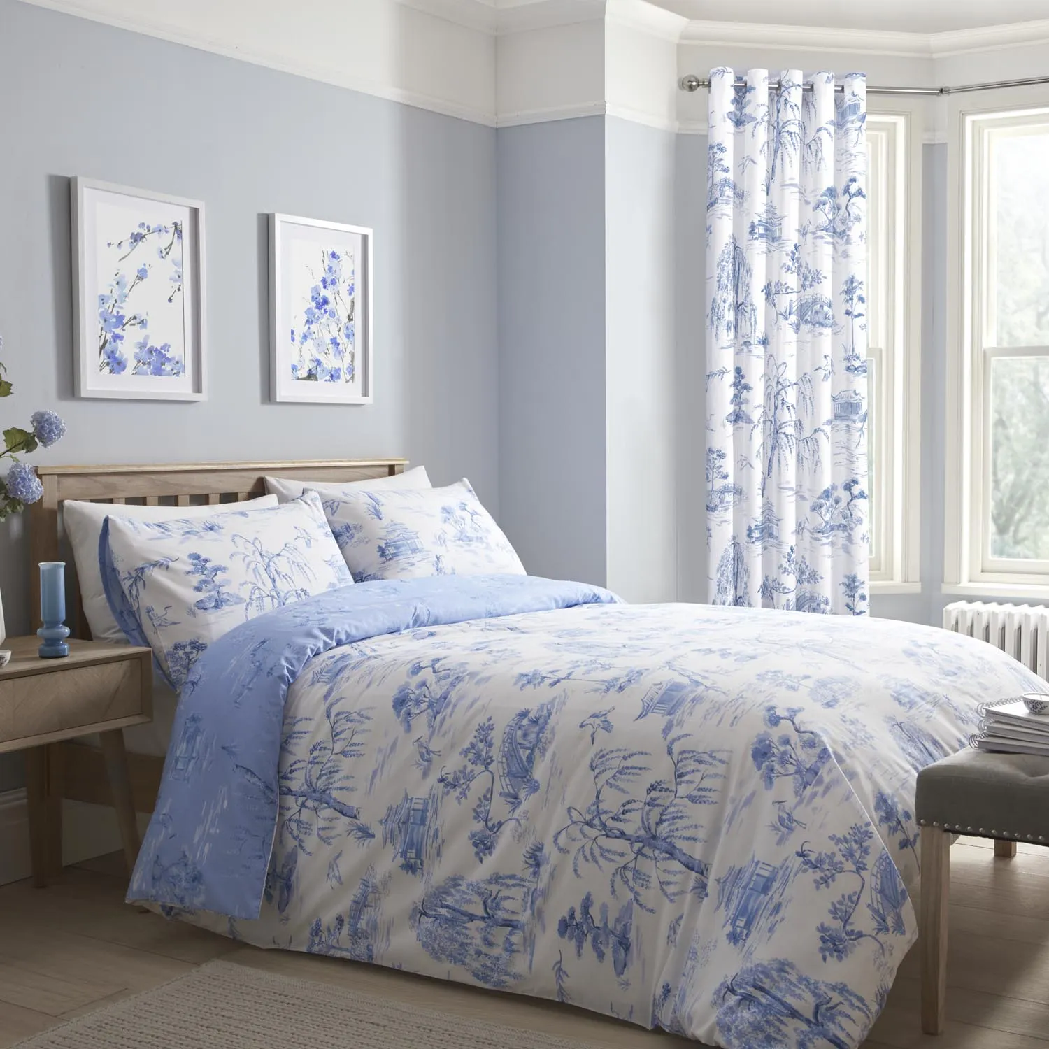 Toile Blue Duvet Cover Set