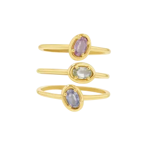 Trio Oval Sapphire Ring Set