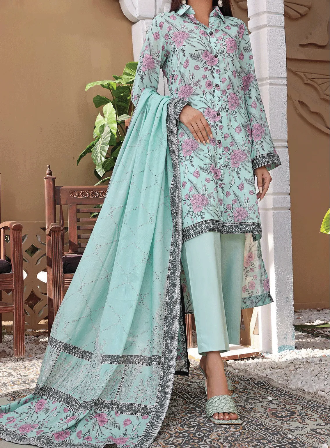 VS Textile Printed Lawn Unstitched 3 Piece Suit - VS23PL 908A